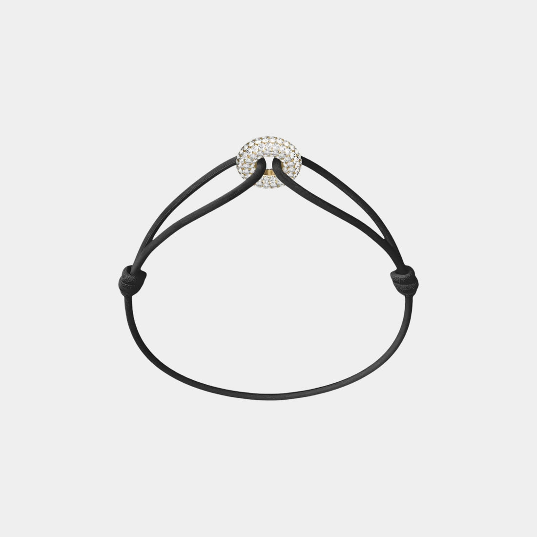Wecord Mini Golden Soho Pave Cord Bracelet, Black