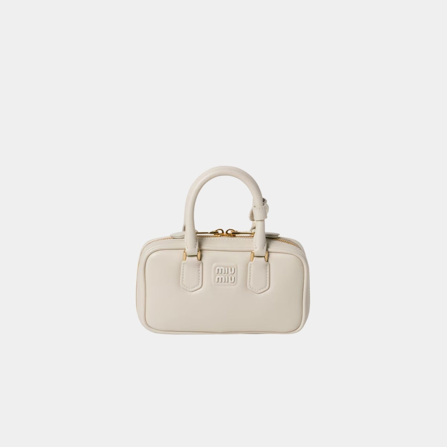 Miu Miu Arcadie Leather Mini Bag, Chalk White, Front