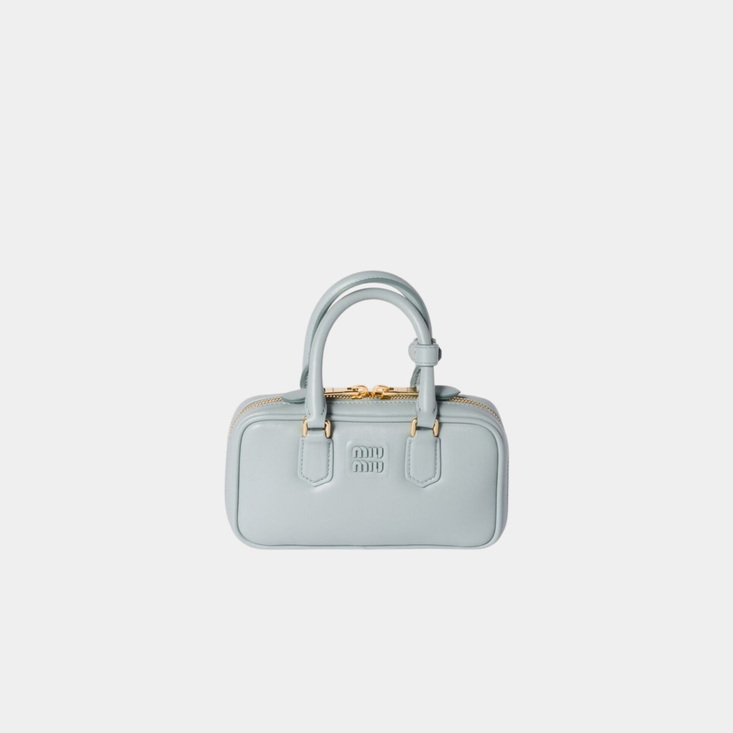 Miu Miu Arcadie Leather Mini Bag, Lake Blue, Front