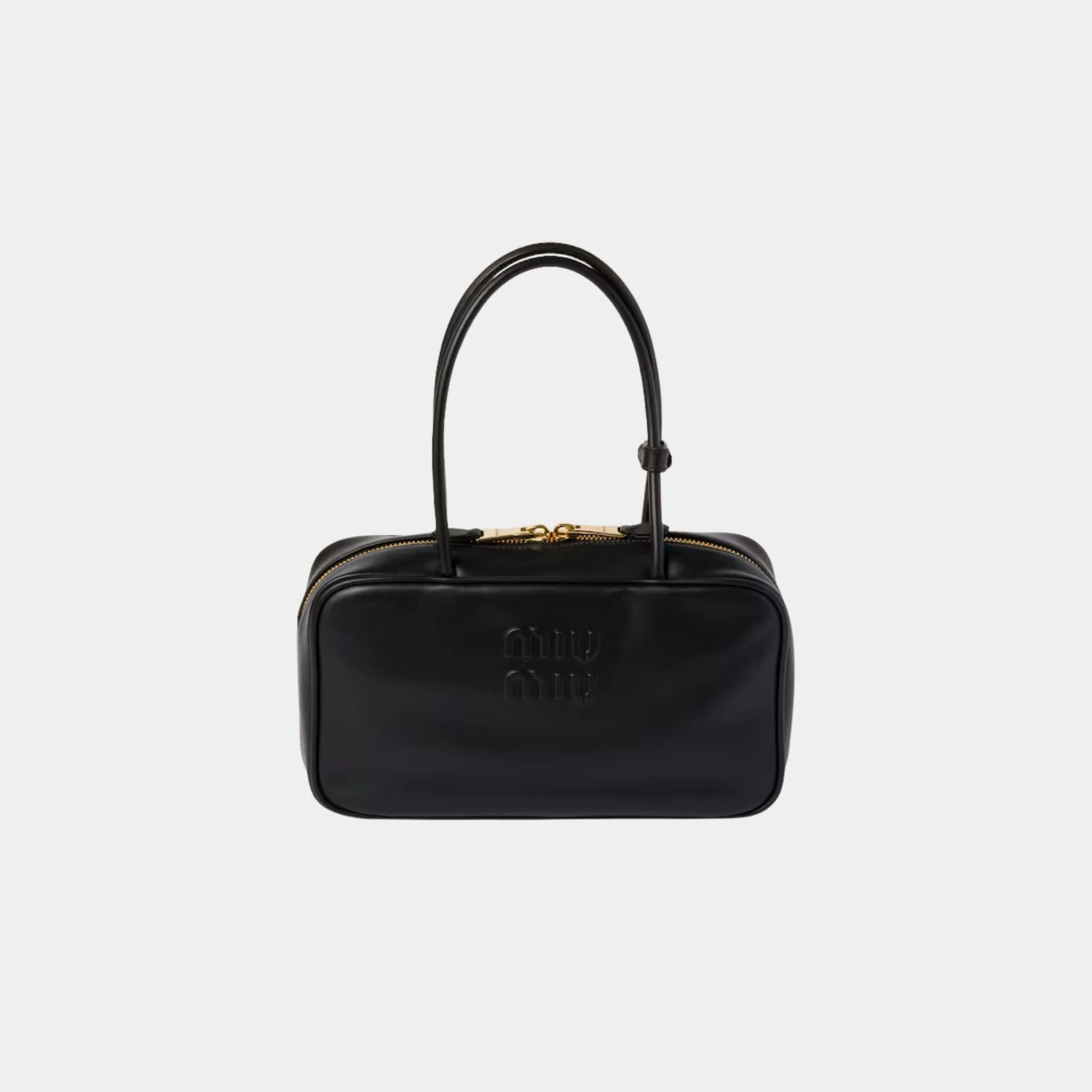 Miu Miu Beau Leather Top-handle Medium Bag, Black