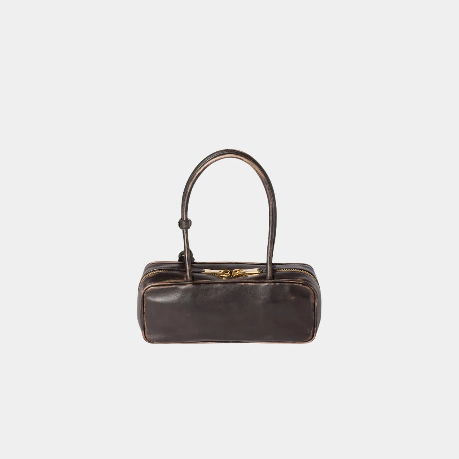 Miu Miu Beau Vintage Effect Nappa Leather Small Bag, Coffee, Back