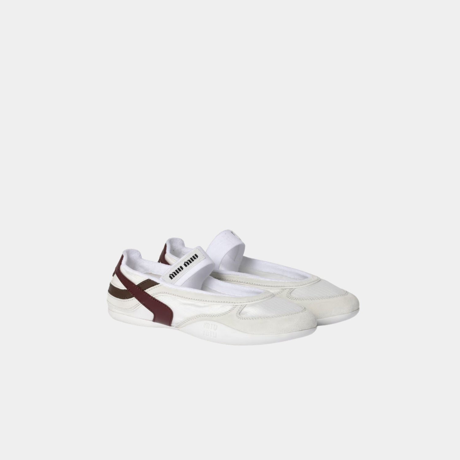 Miu Miu Gymnasium Technical Fabric And Suede Ballerinas, Front