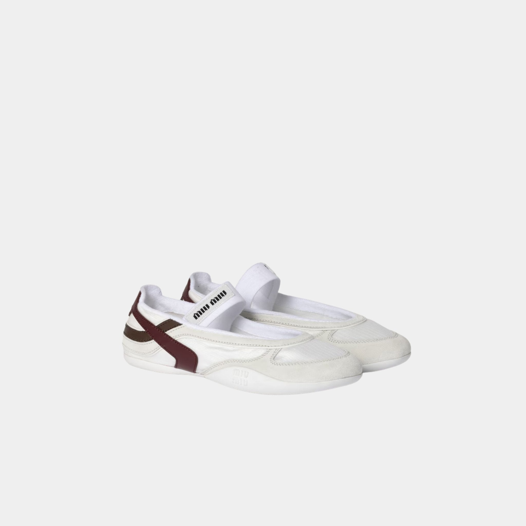 Miu Miu Gymnasium Technical Fabric And Suede Ballerinas, Front