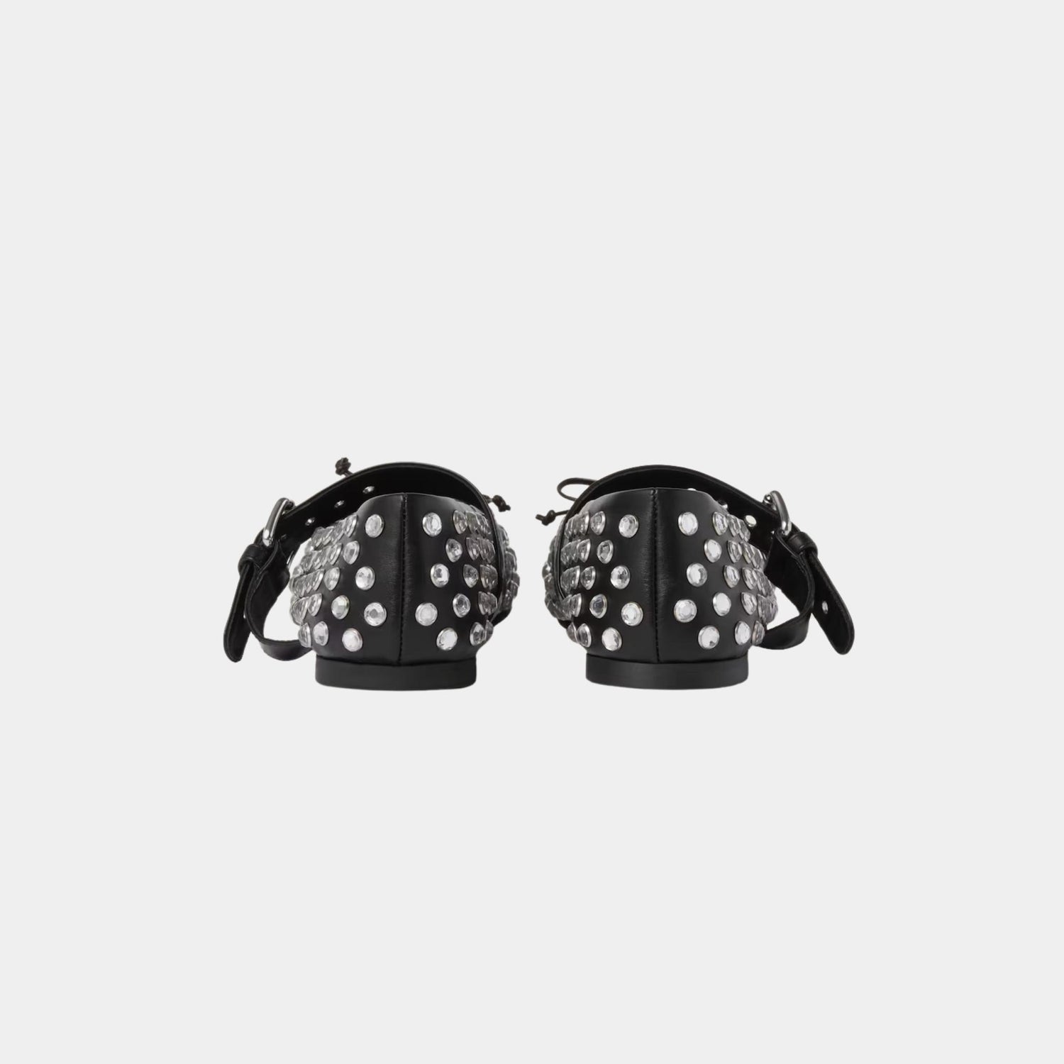 Miu Miu Leather Ballerinas With Artificial Crystals, Back