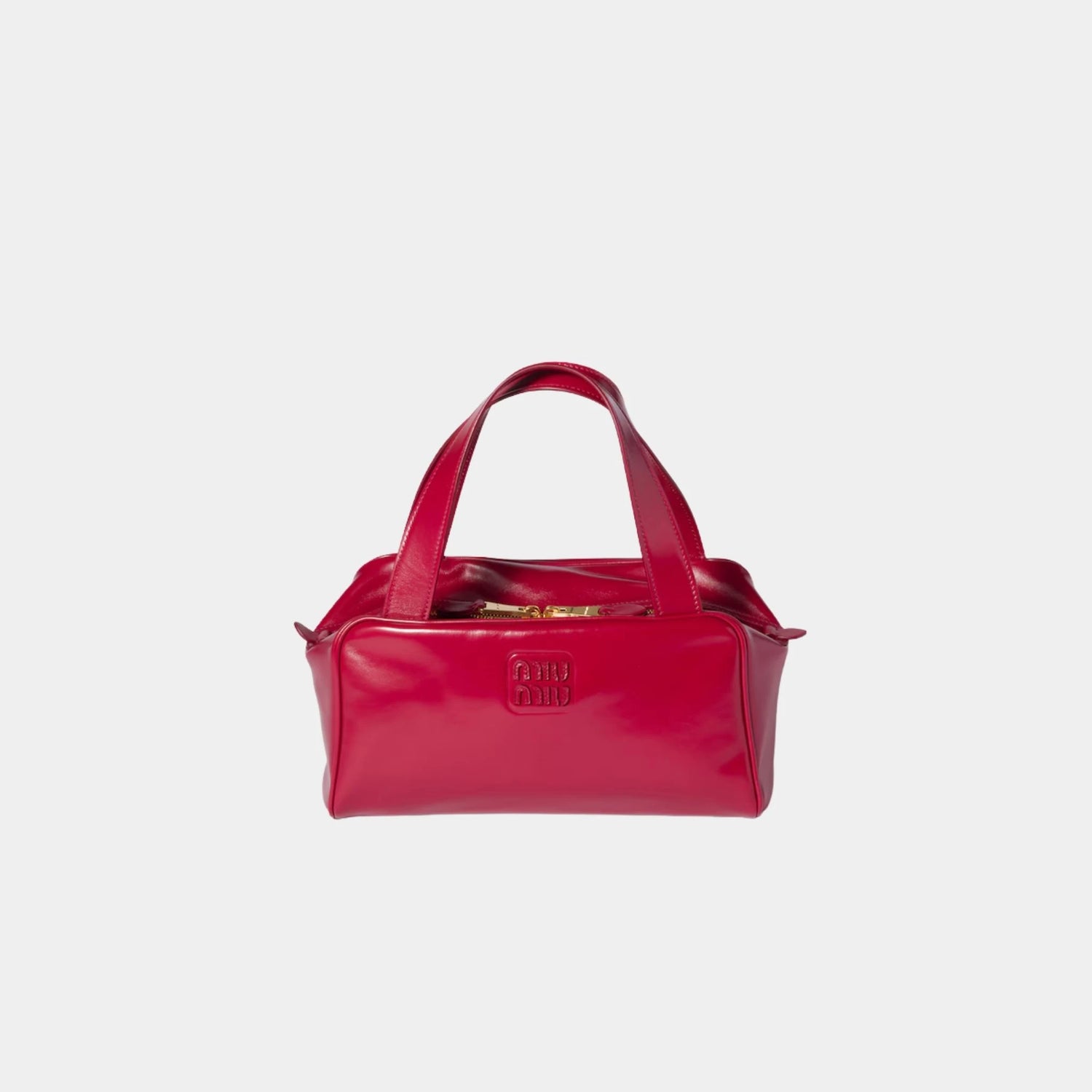 Miu Miu Leather Top-handle Bag, Ruby Red, Front