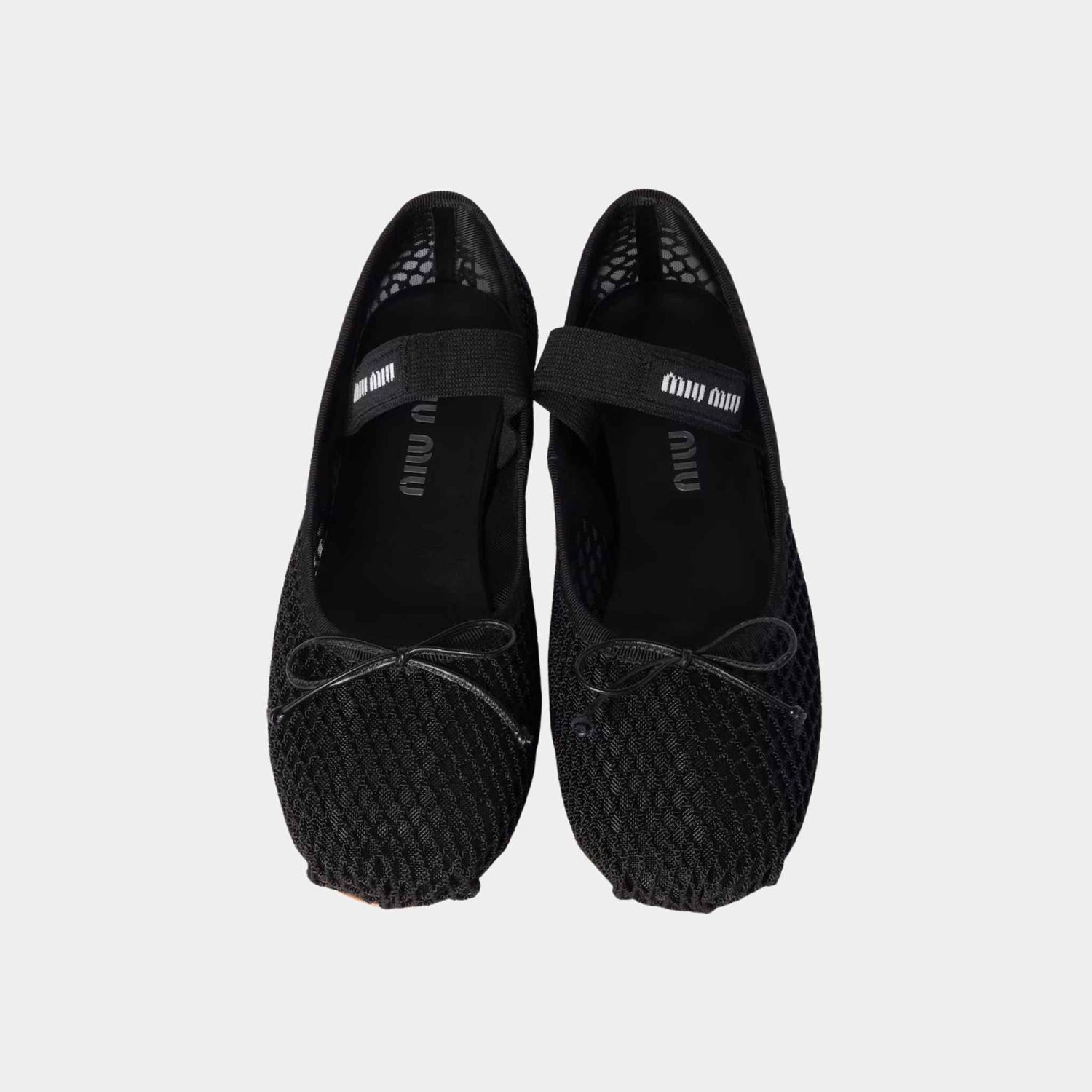Miu Miu Mesh Fabric Ballerinas, Top