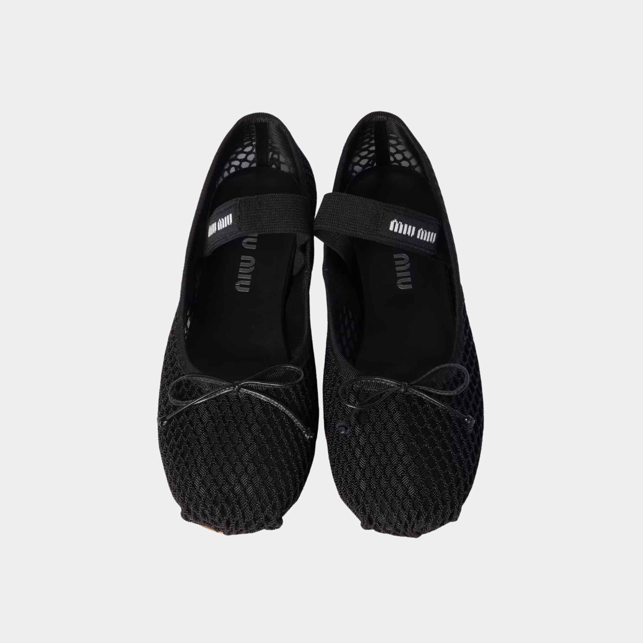 Miu Miu Mesh Fabric Ballerinas, Top