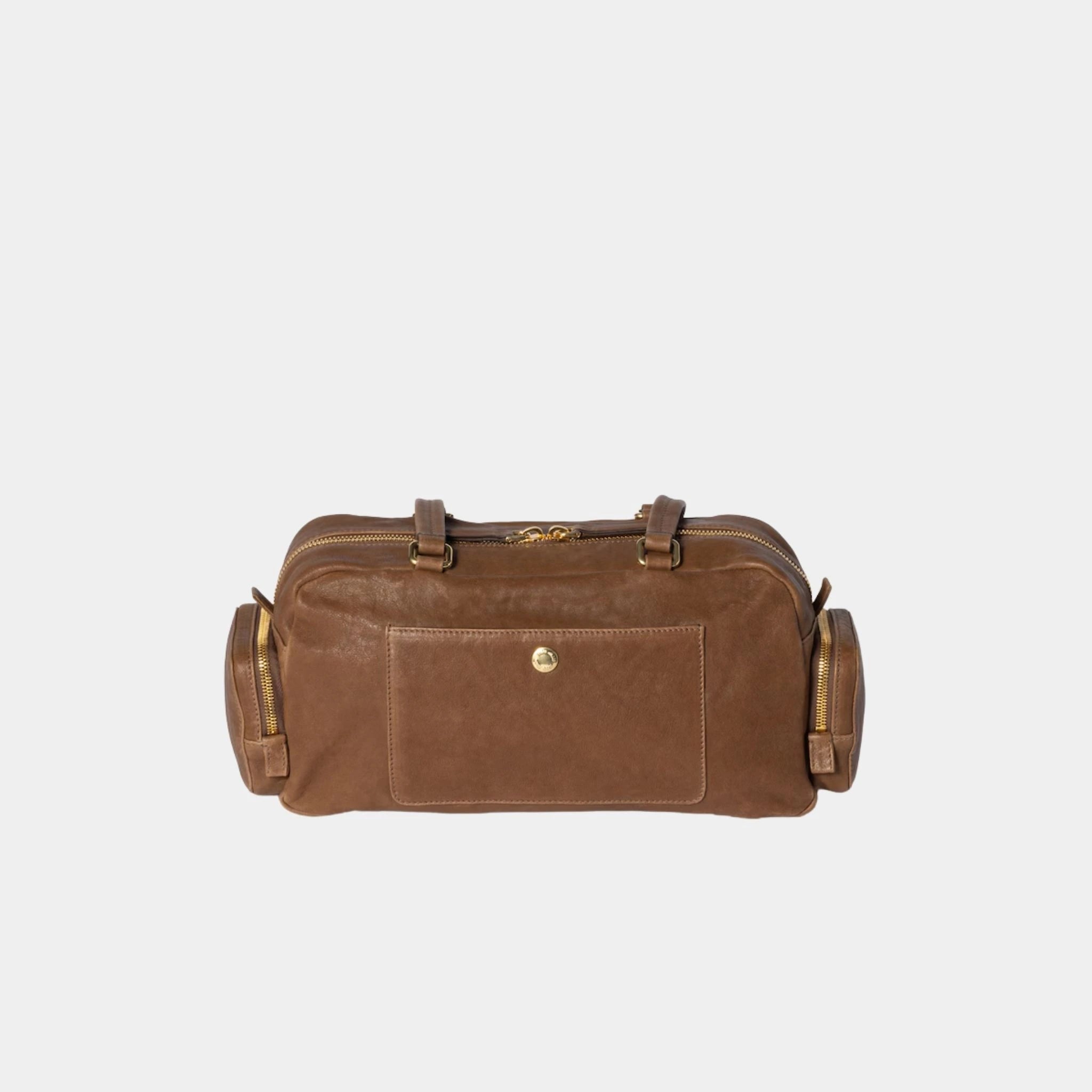 Miu Miu Pocket Bag in Washed Nappa Leather, Oak, Back