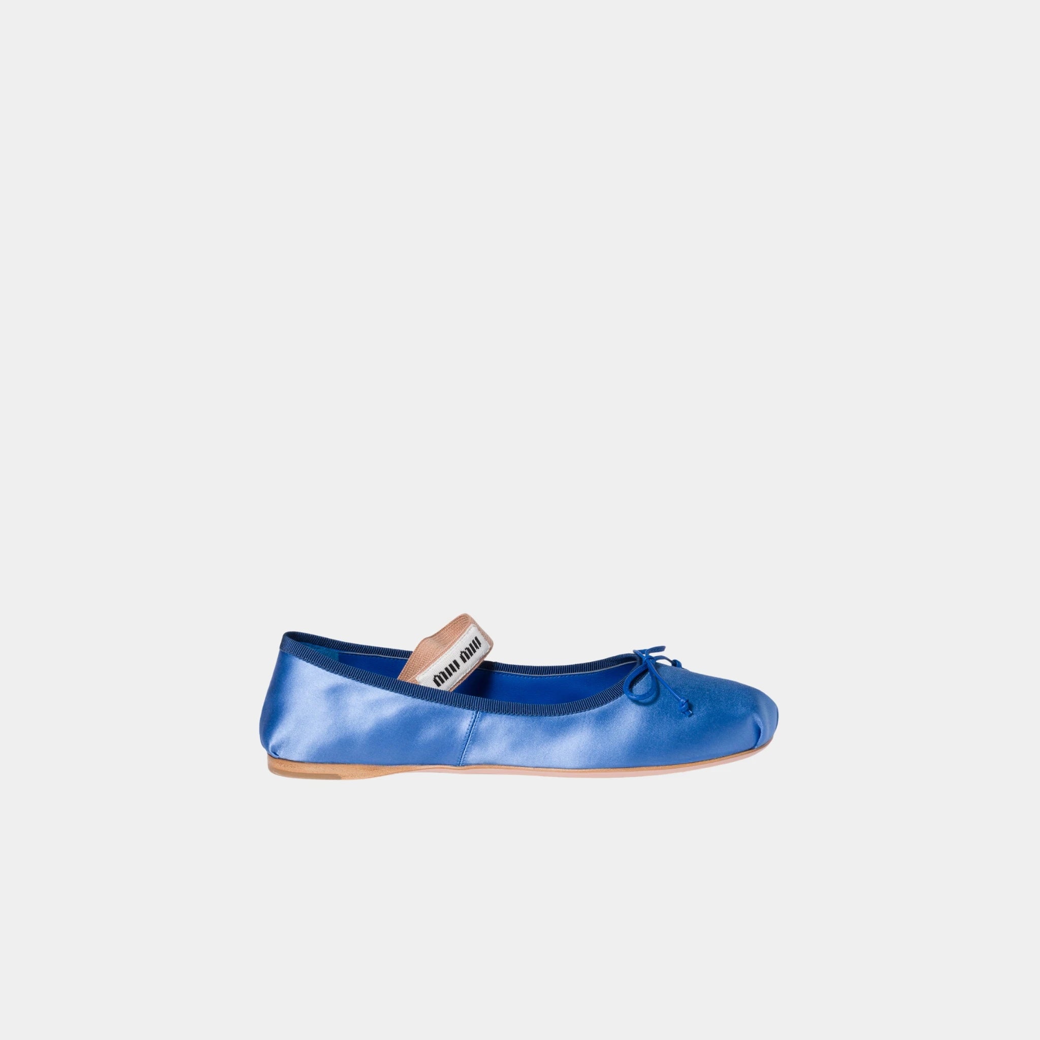 Miu Miu Satin Ballerinas, Blue, Side