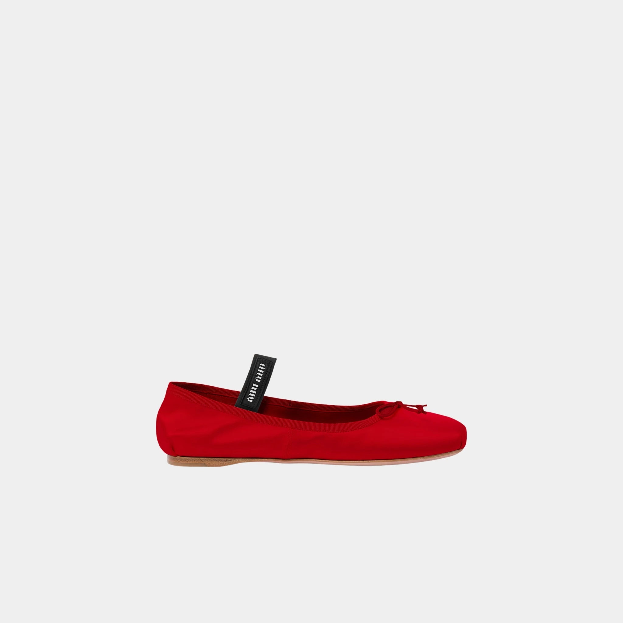 Miu Miu Satin Ballerinas, Red, Side