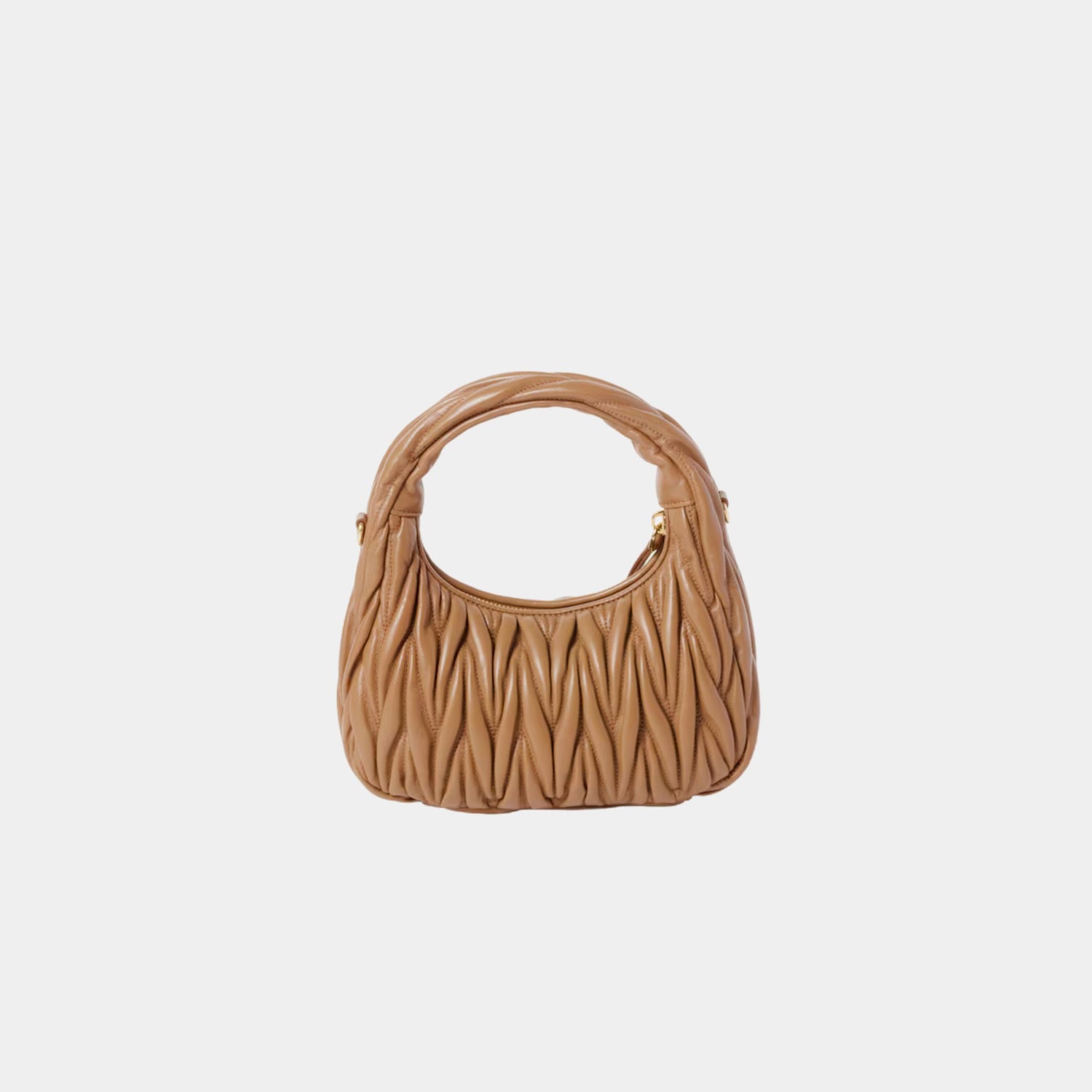 Miu Miu Wander Matelasse Nappa Leather Hobo Small Bag, Caramel, Back