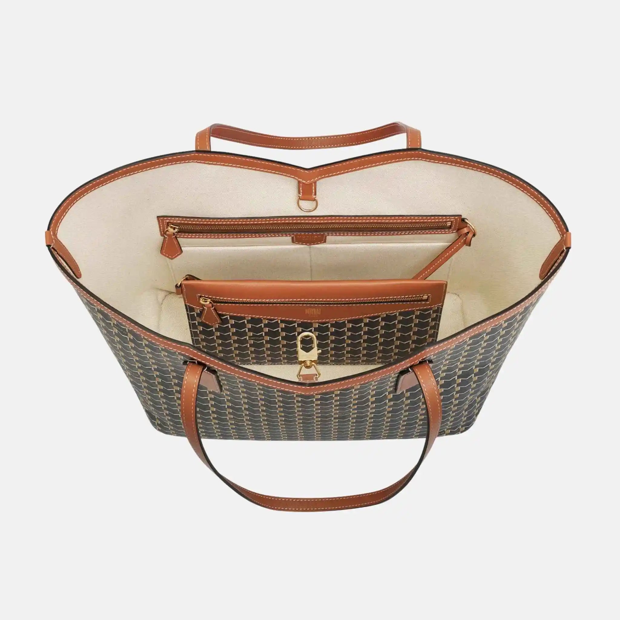 Moynat M Tote GM, Brown, Inside