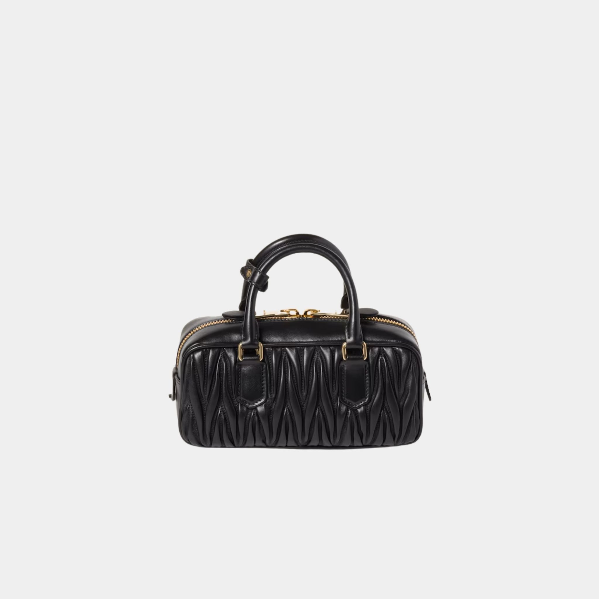 Miu Miu Arcadie Matelassé Nappa Leather Bag, Black, Back