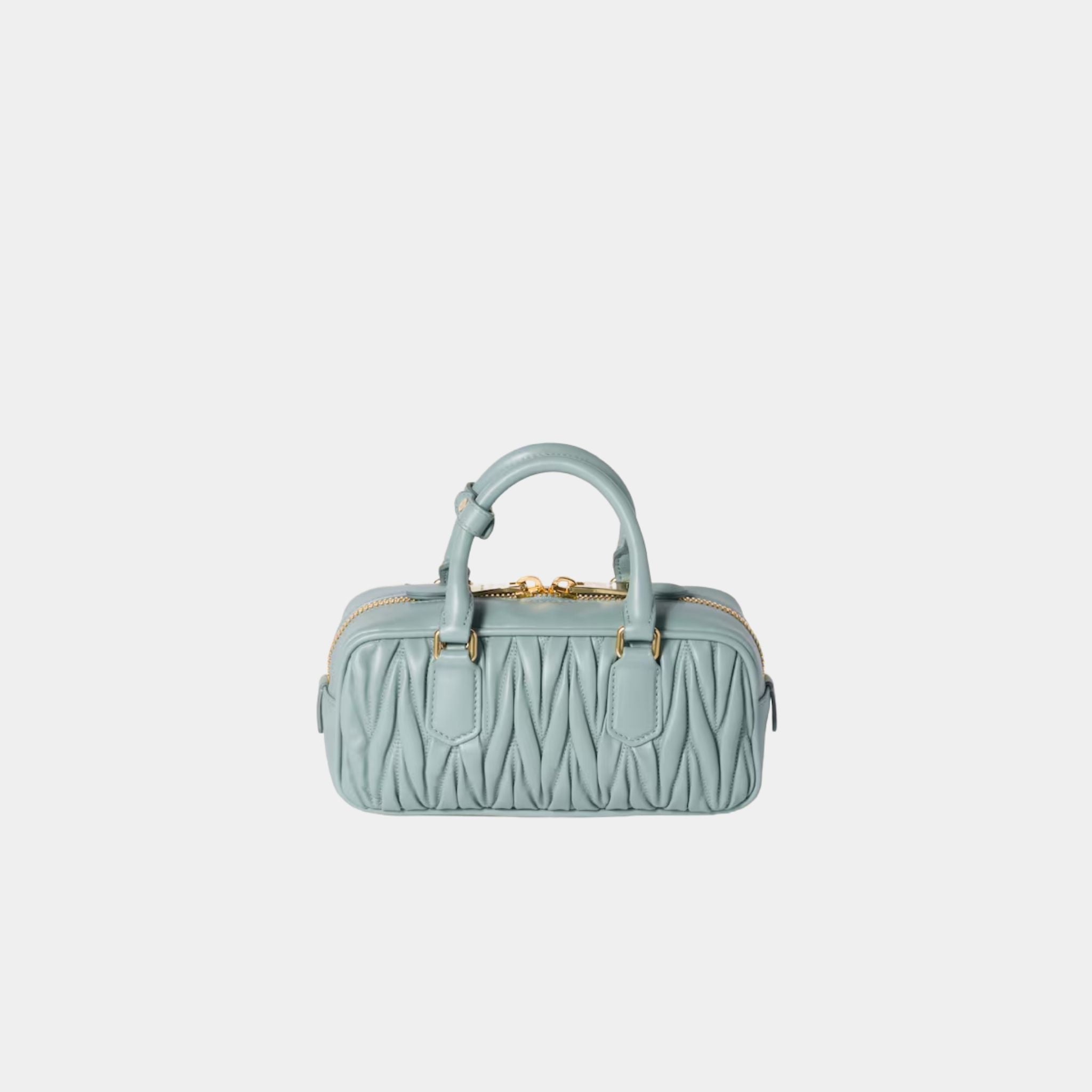 Miu Miu Arcadie Matelassé Nappa Leather Bag, Powder Blue, Back