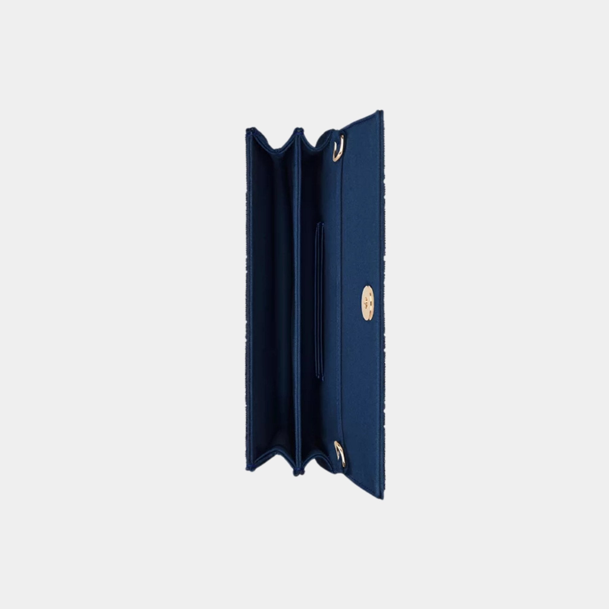 Dior Or My Dior Mini Bag Microbead-Embroidered Cotton, Ocean Blue, Top