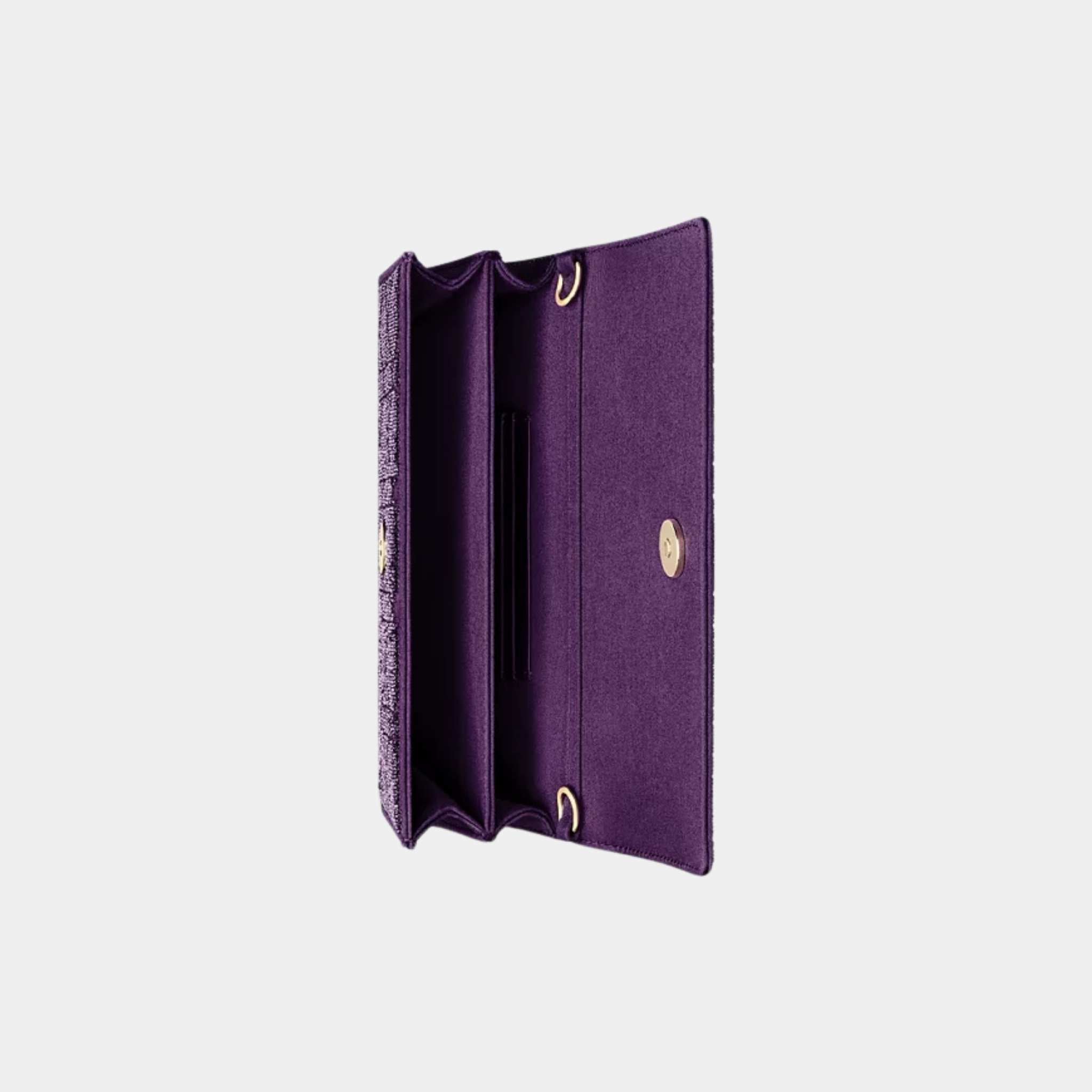 Dior Or My Dior Mini Bag Microbead-Embroidered Cotton, Royal Purple, Top