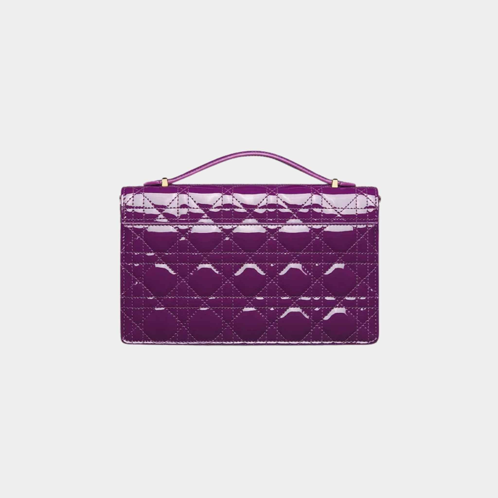 My Dior Top Handle Bag Royal Purple Patent Cannage Calfskin, Back
