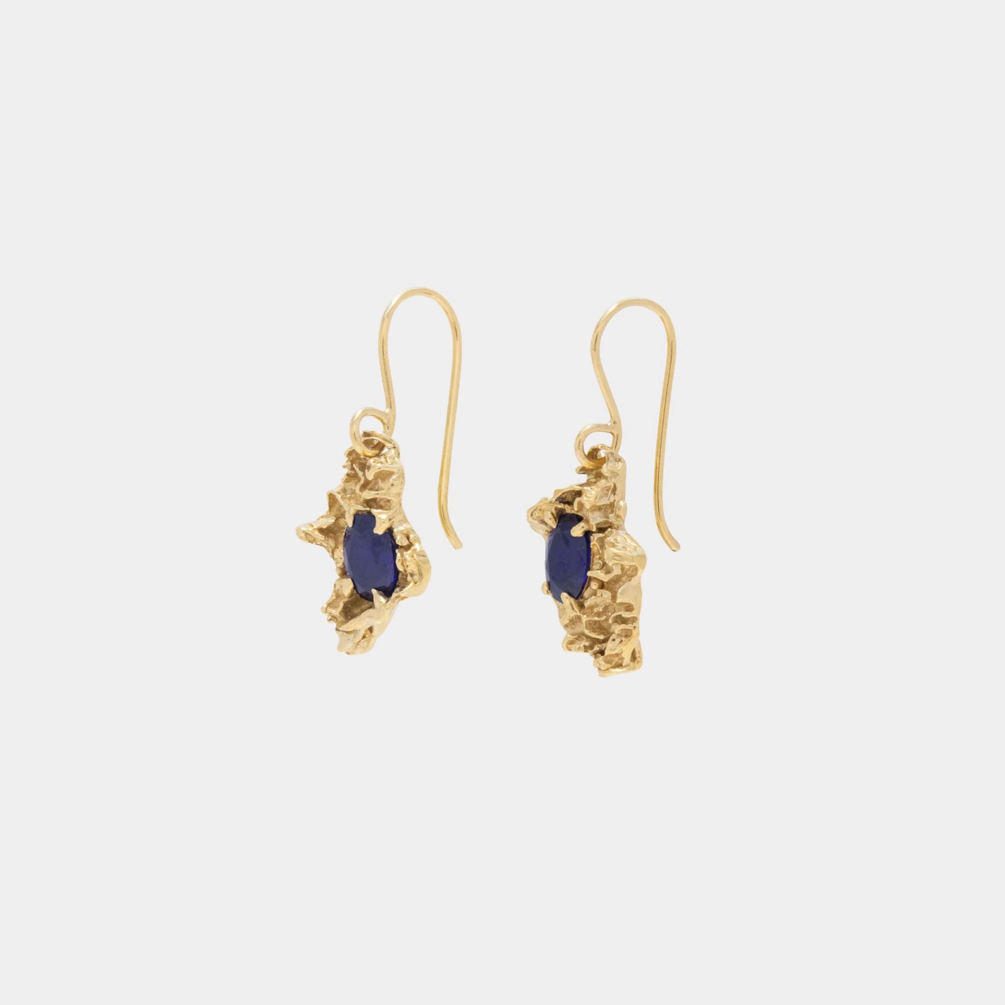 Loveness Lee Nameko Emerald Earring, Front, Gold plated