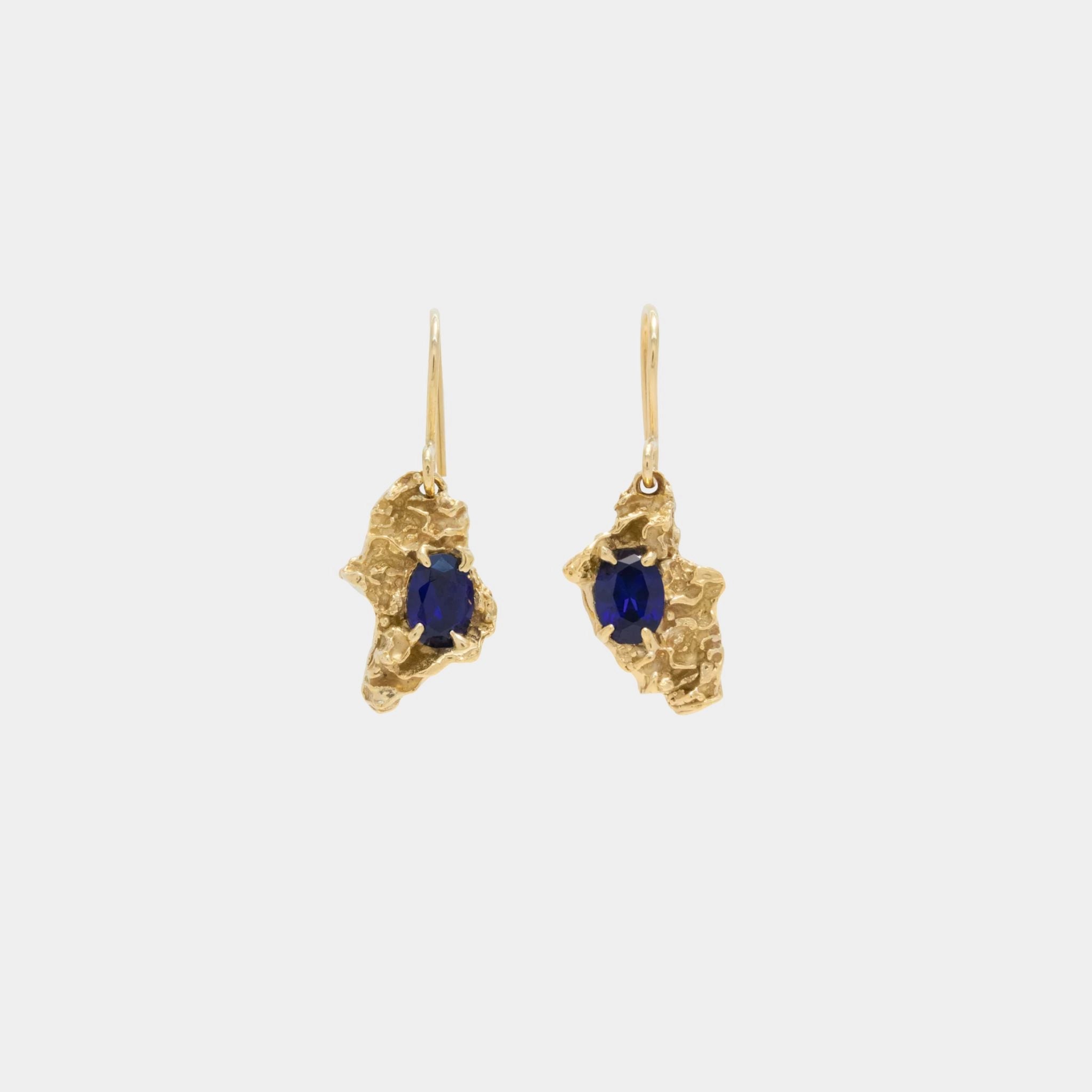 Loveness Lee Nameko Emerald Earring, Front, Gold plated