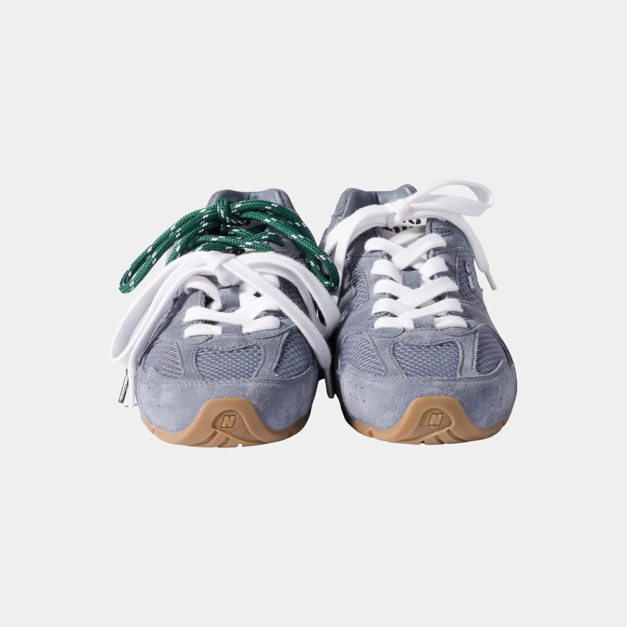 New Balance X Miu Miu 530 SL Suede and Mesh Sneakers, Periwinkle Blue, Close, Front