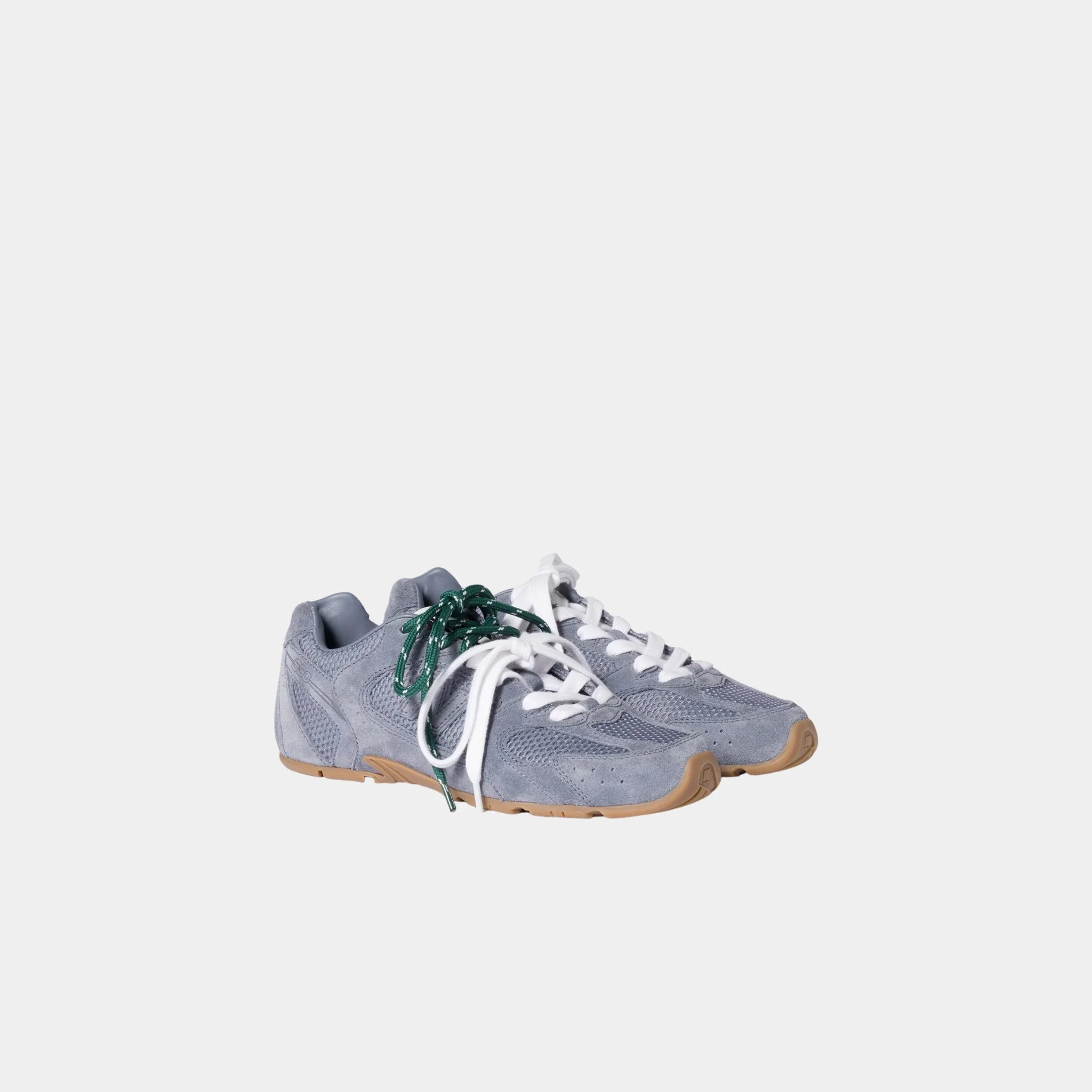 New Balance X Miu Miu 530 SL Suede and Mesh Sneakers, Periwinkle Blue, Front