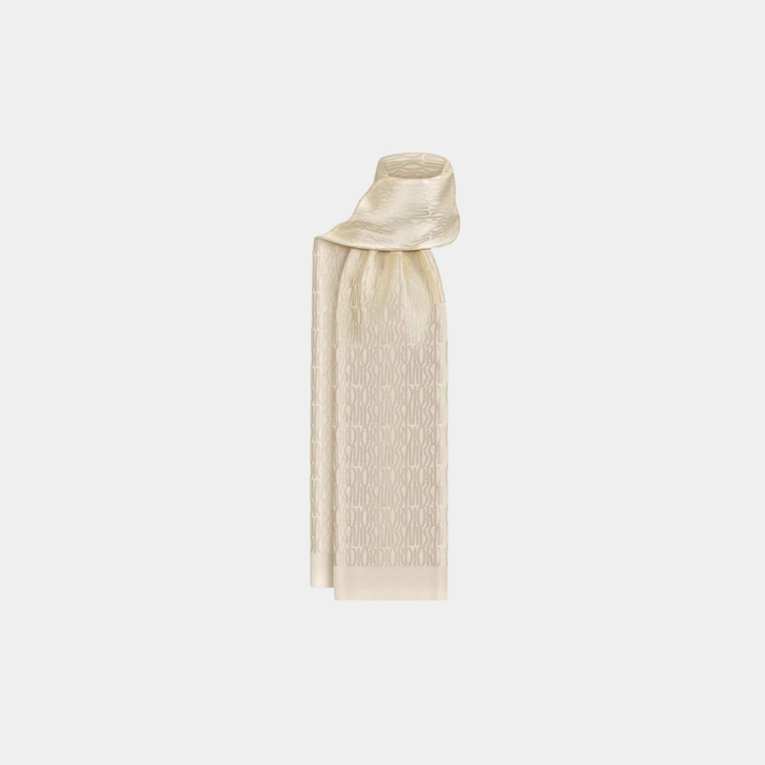 Dior Or Miss Dior Allover Stole Pale Gold-Tone Silk Metallic Thread, Back