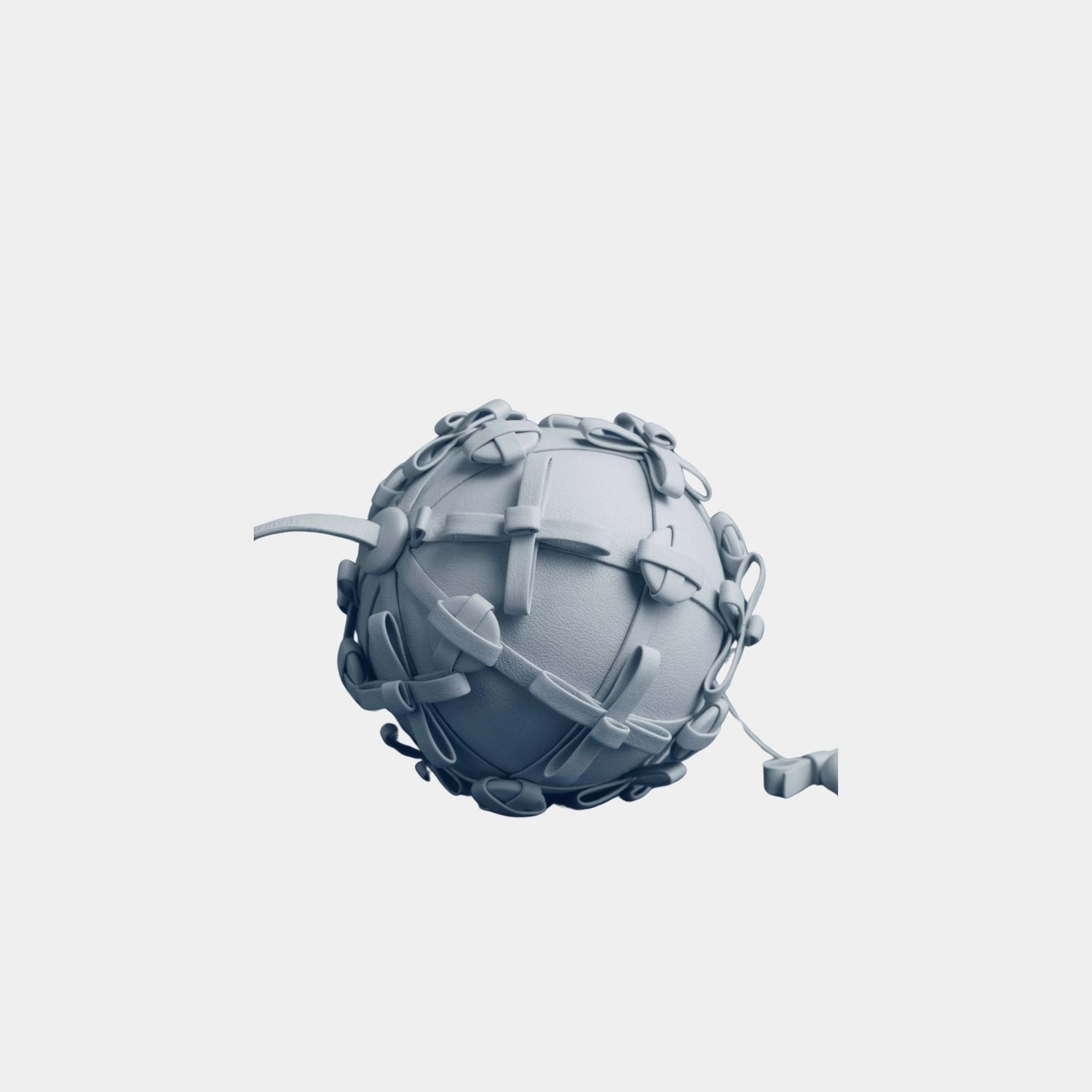 Polene Button Bow Sphere Handbag, Cloud, Back