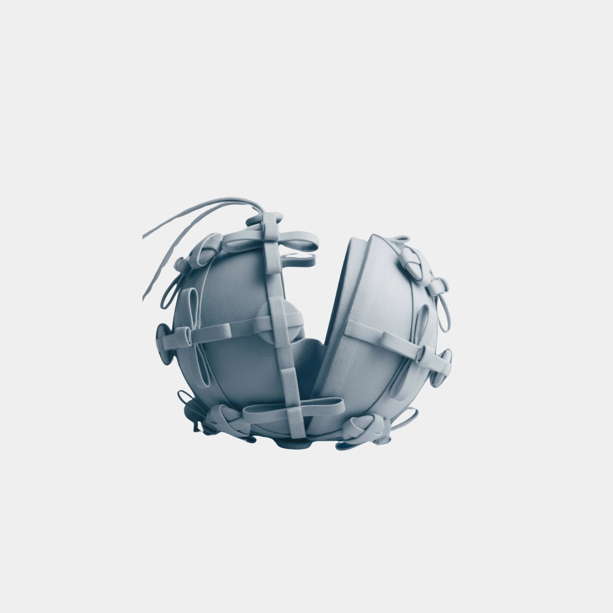 Polene Button Bow Sphere Handbag, Cloud, Inside
