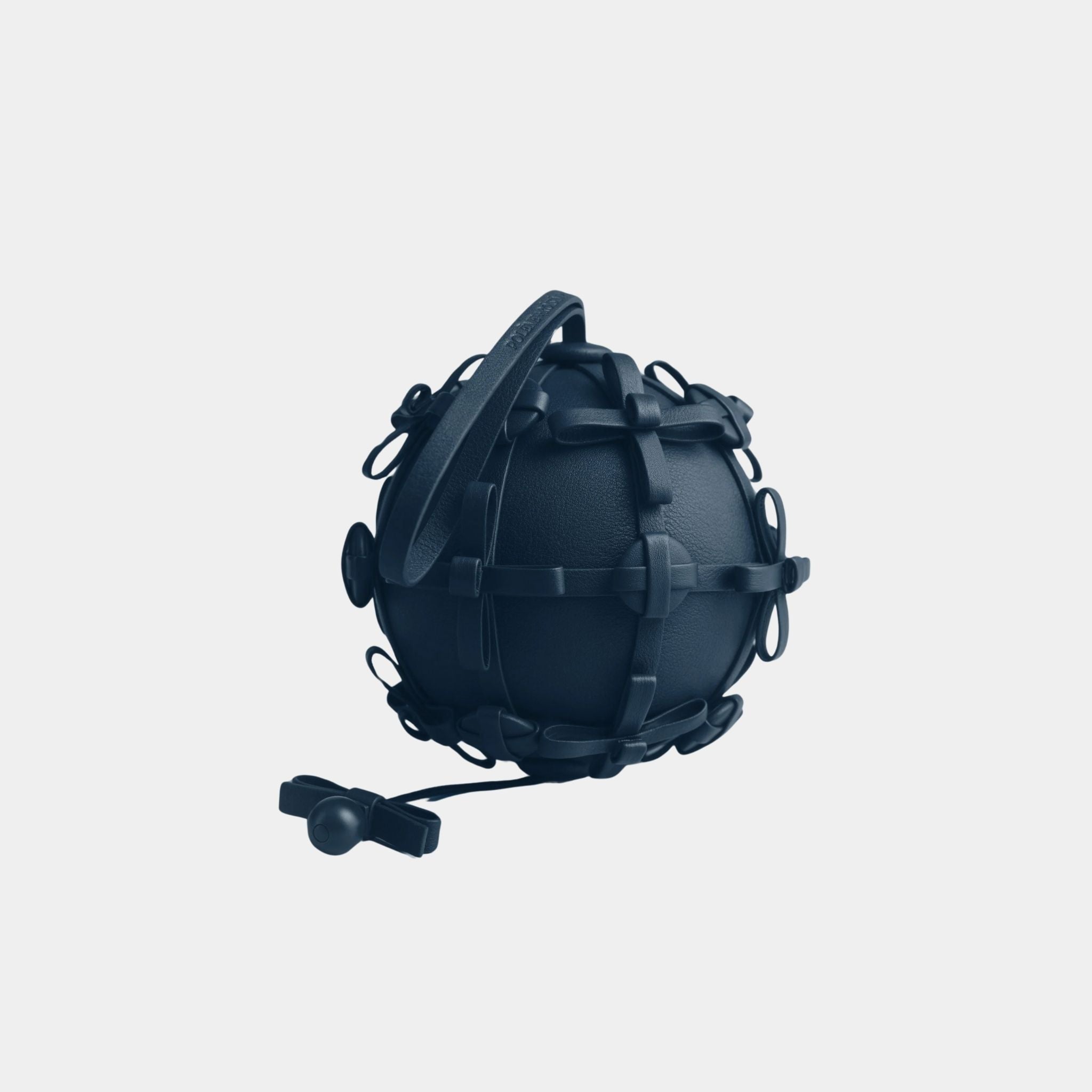 Polene Button Bow Sphere Handbag, Ink, Back