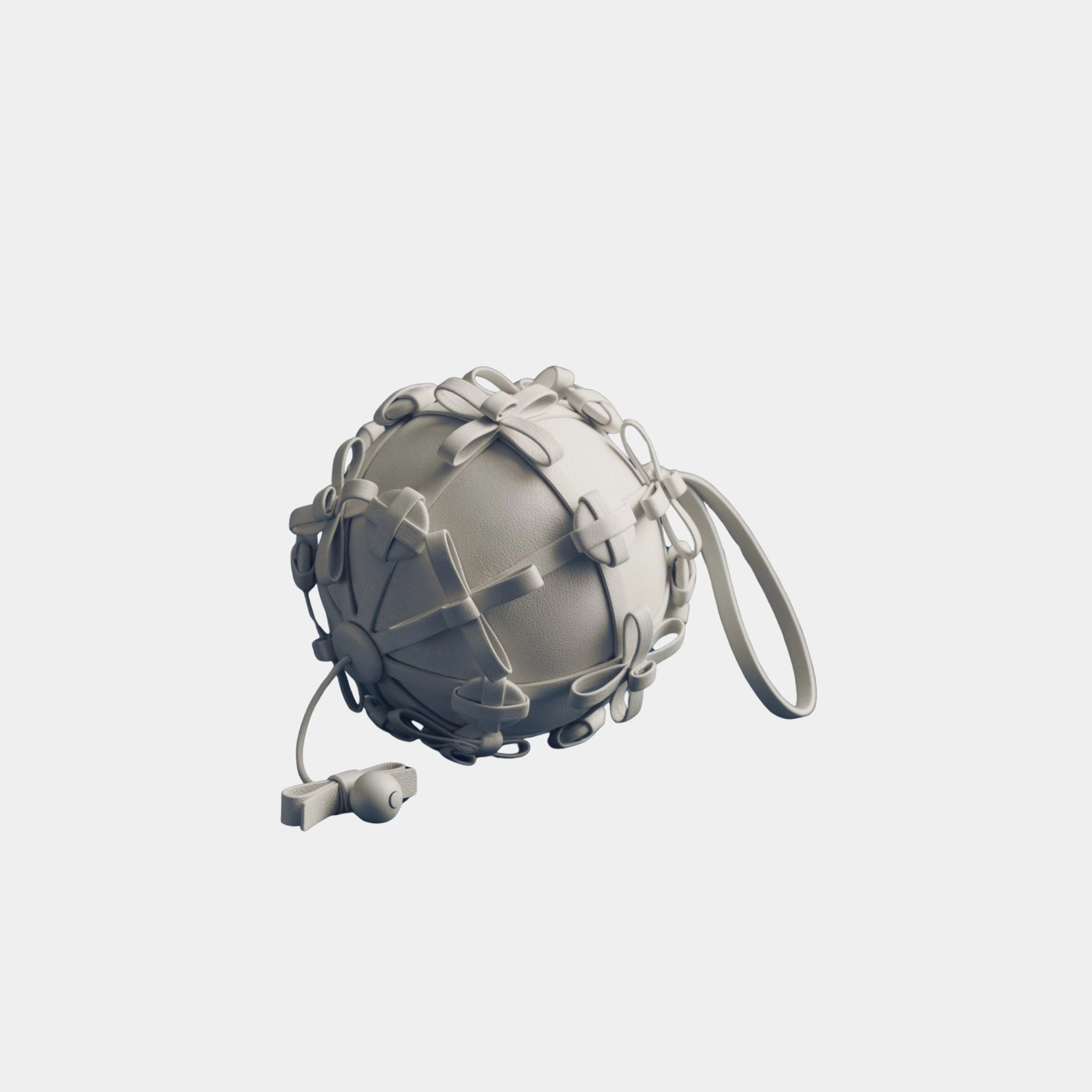 Polene Button Bow Sphere Handbag, Porcelain, Back