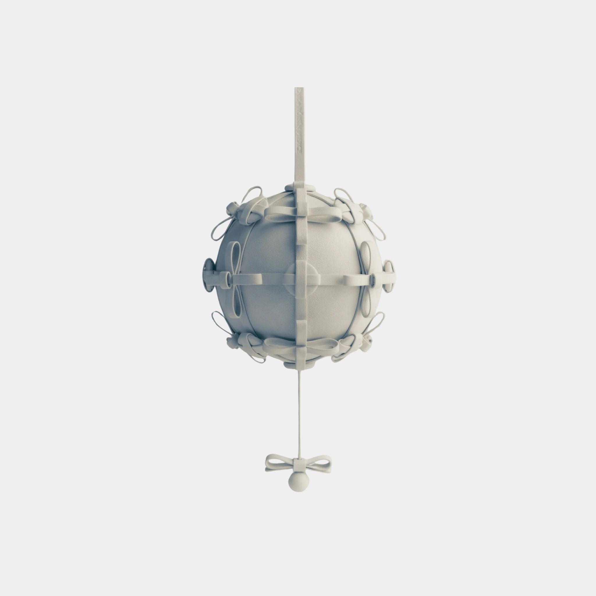 Polene Button Bow Sphere Handbag, Porcelain, Front