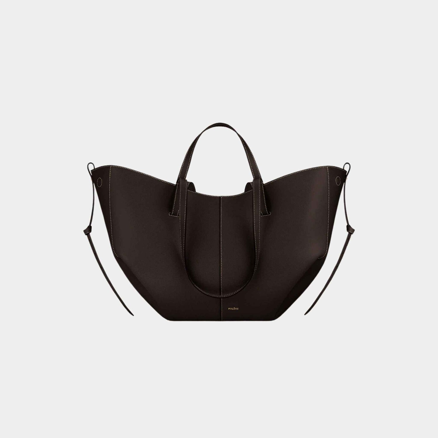 Polene Cyme Handbag, Ebony, Front View