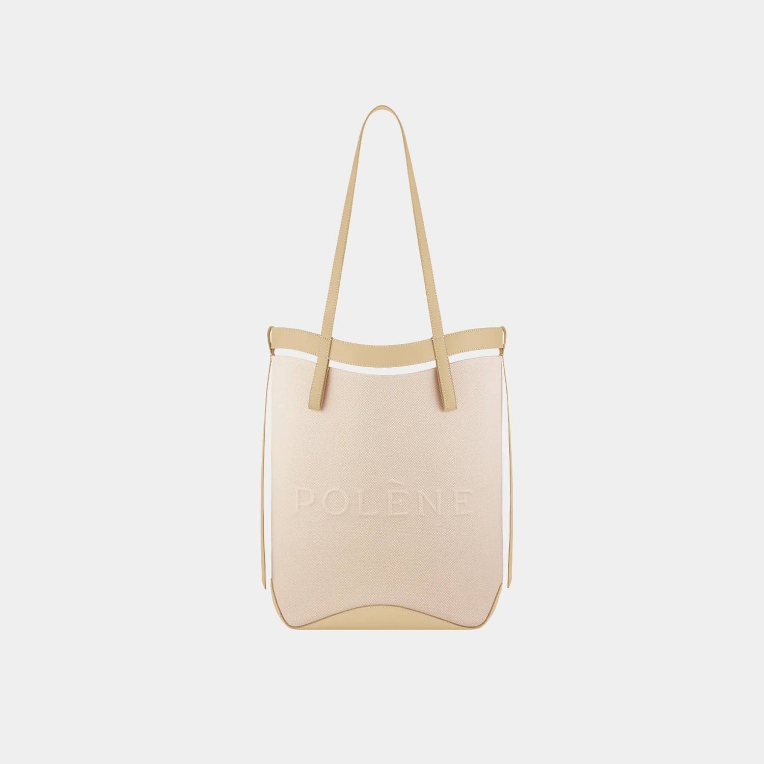 Polene Ilo Tote Bag In Cotton, Sand, Front