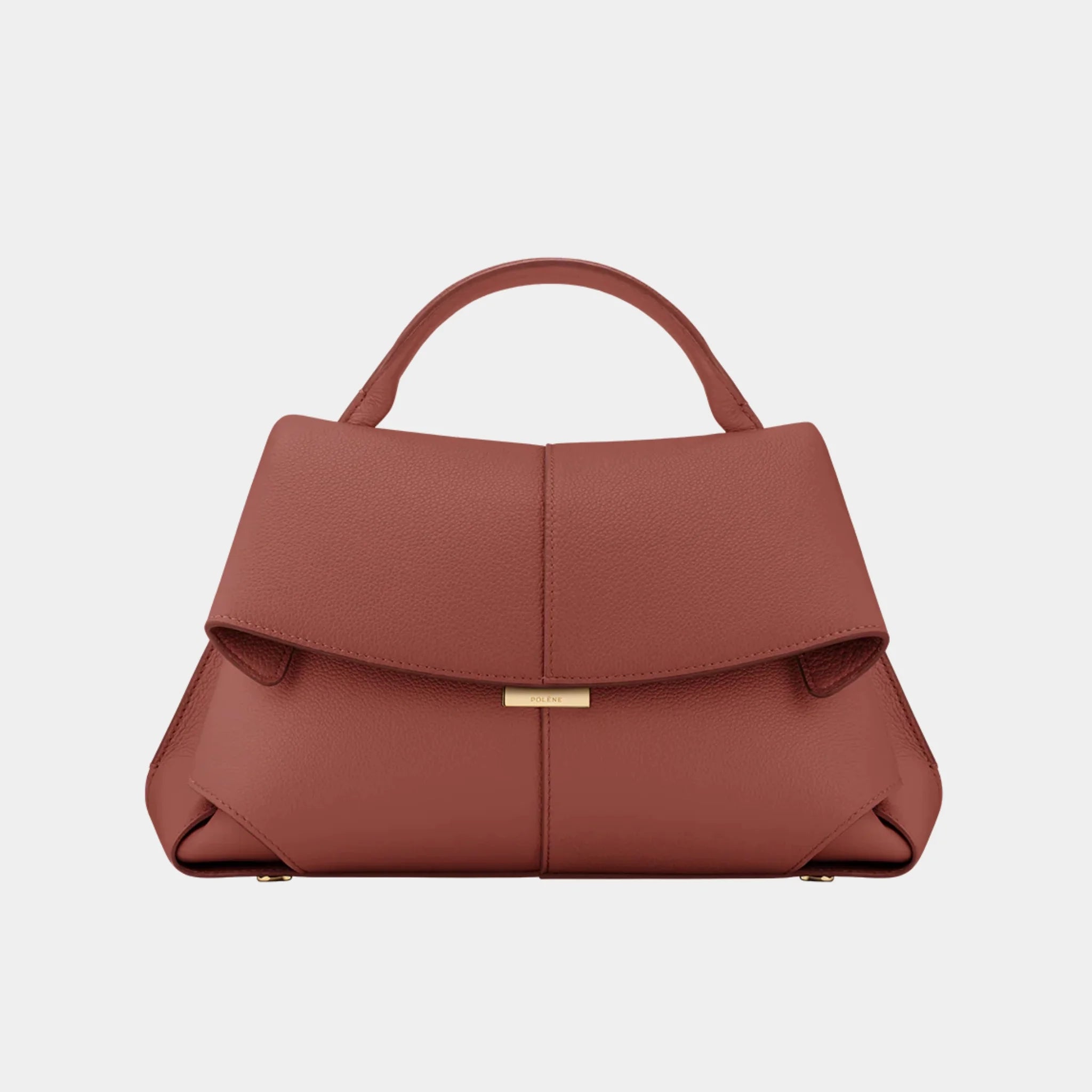 Polene Mokki Handbag in Grained Leather,
Terracotta