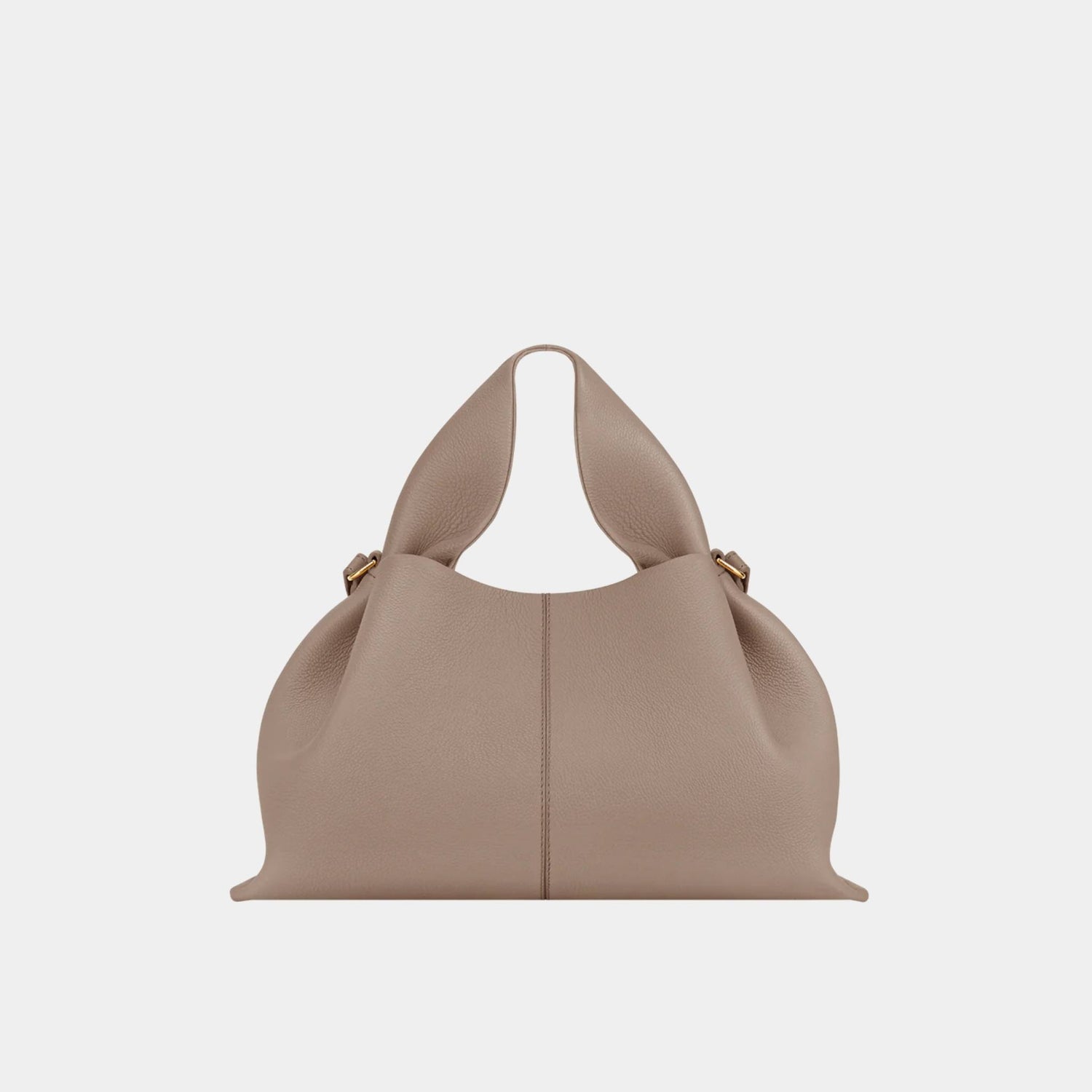 Polene Numero Neuf Grained Calfskin Handbag, Taupe, Front