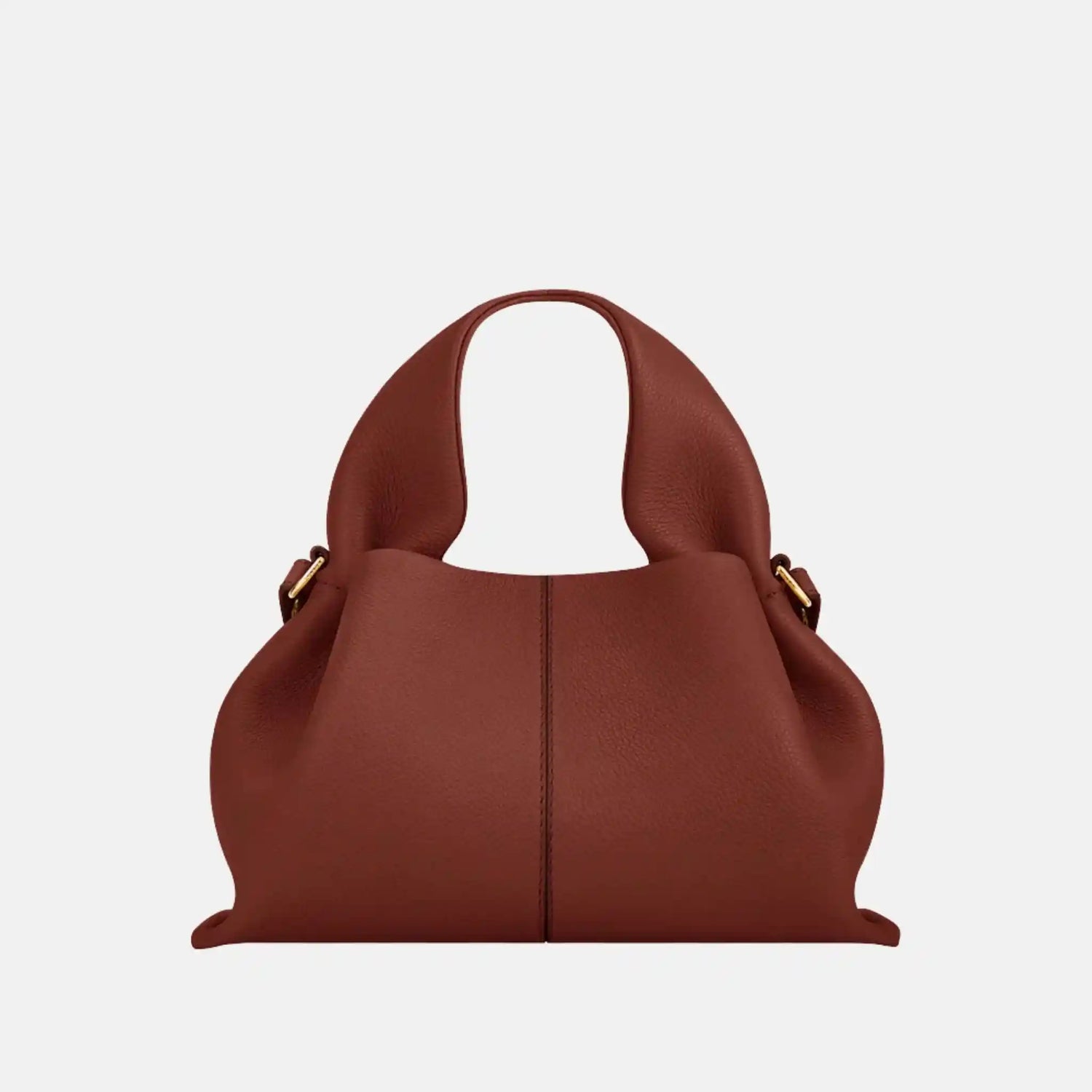 Polene Numero Neuf Mini Handbag, Textured Red Clay