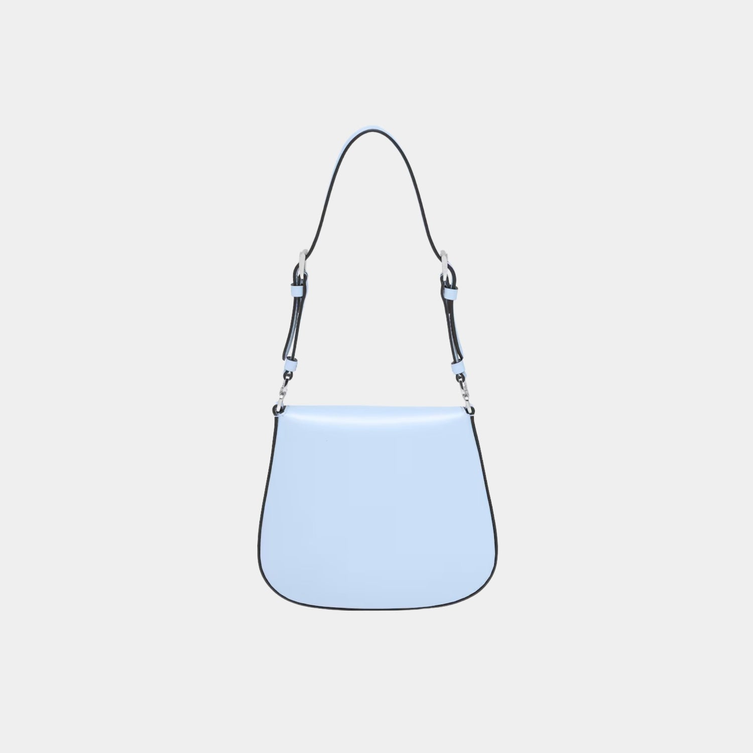 Prada Cleo Brushed Leather Mini Bag, Celeste, Back