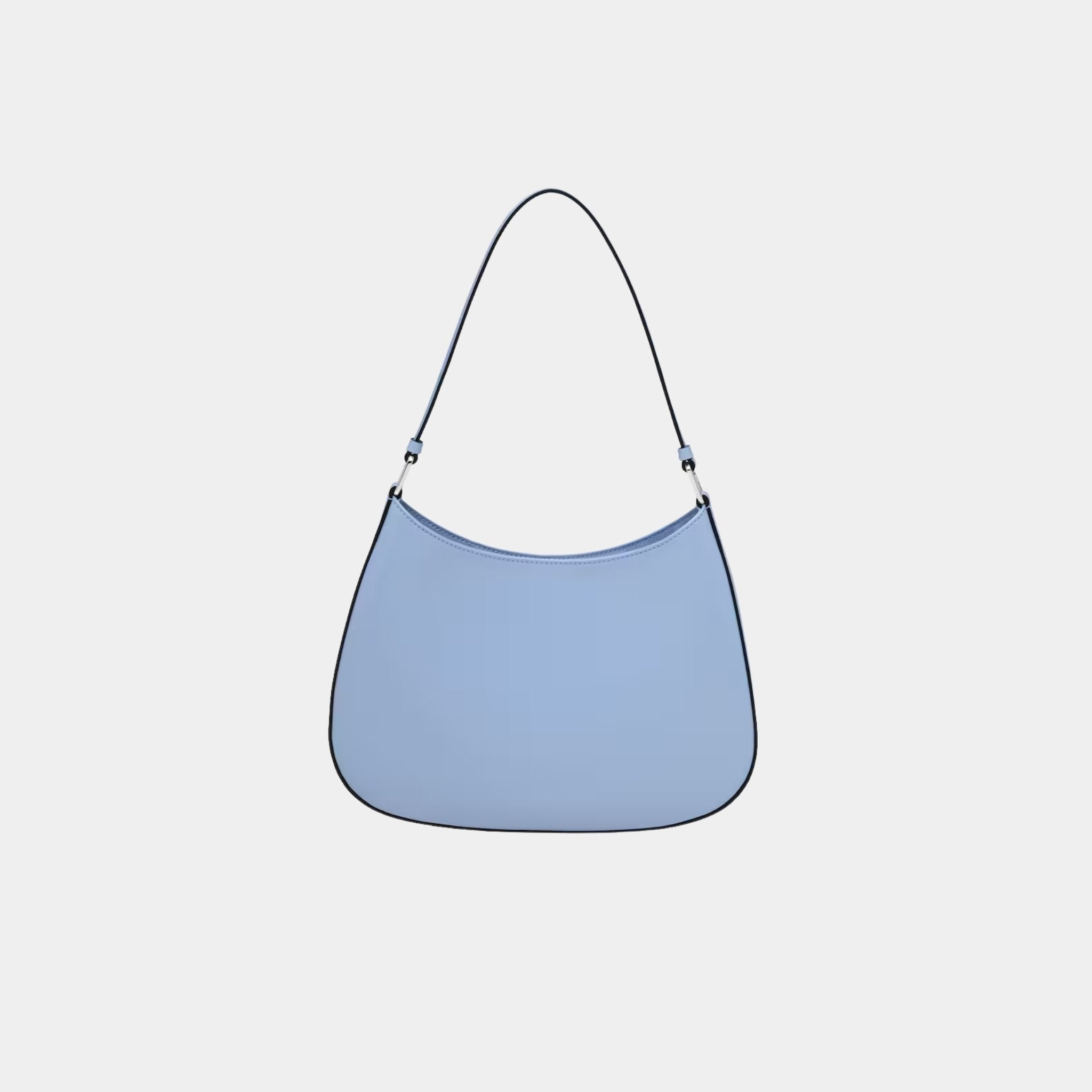 Prada Cleo Brushed Leather Shoulder Bag, Celeste, Back