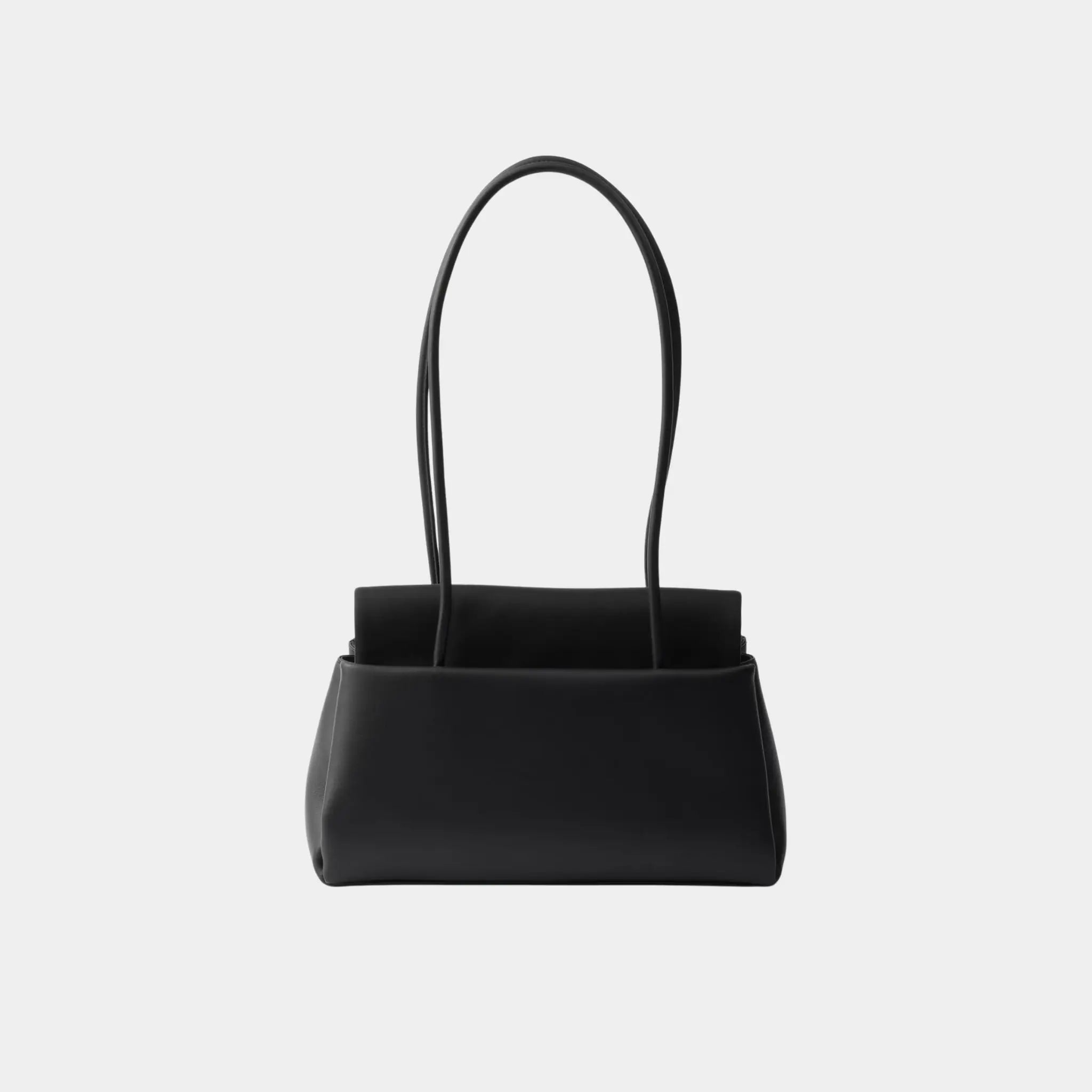 Prada Medium-sized leather bag with Re-Nylon flap, Black , Back