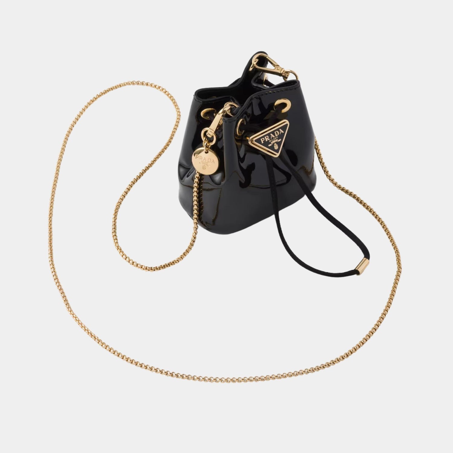 حقيبة Mini Pouch من الجلد اللامع