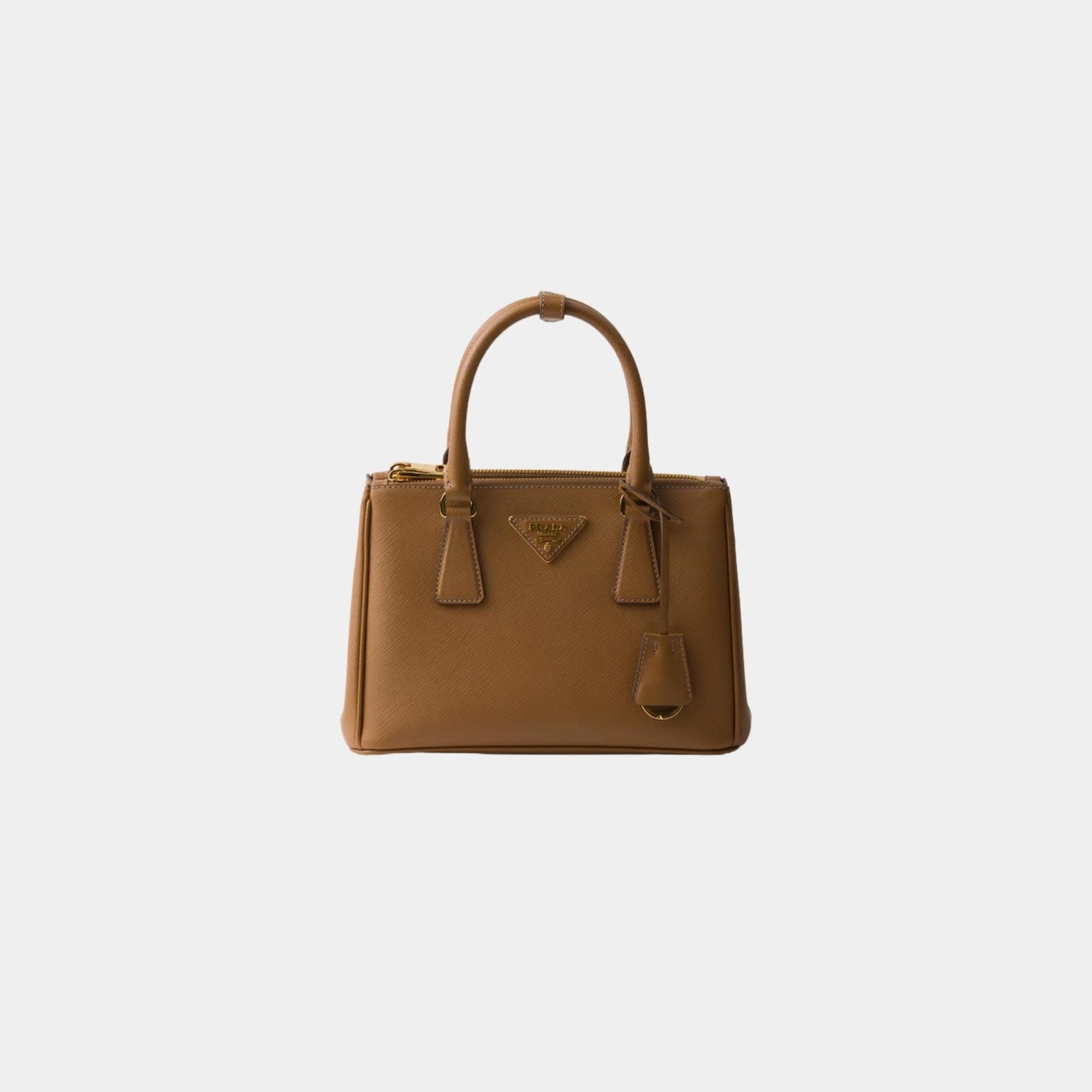 Prada Small Galleria Saffiano Leather Bag, Caramel, Front