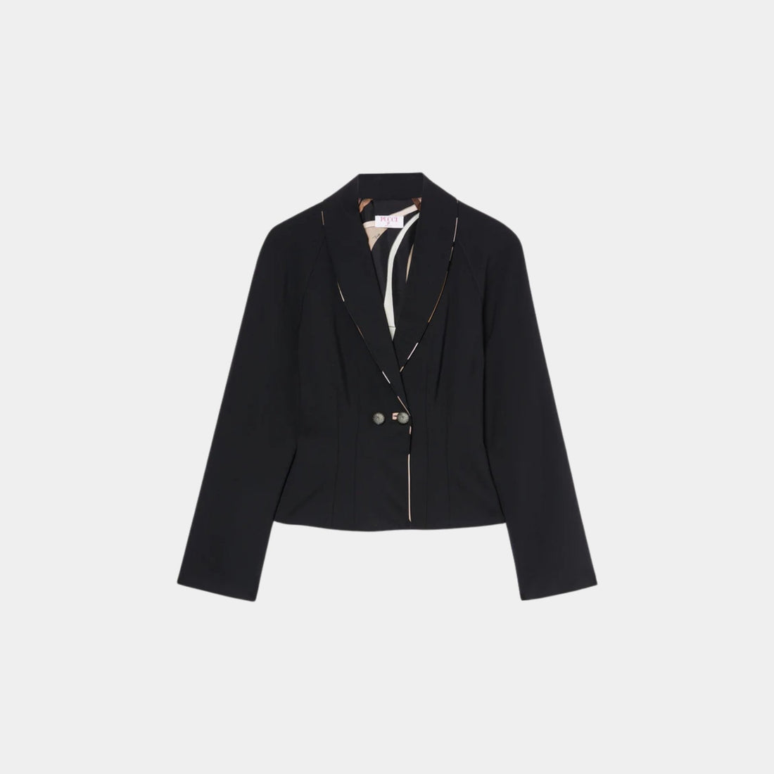 Pucci Cool Wool Lapel Jacket, Black, Front