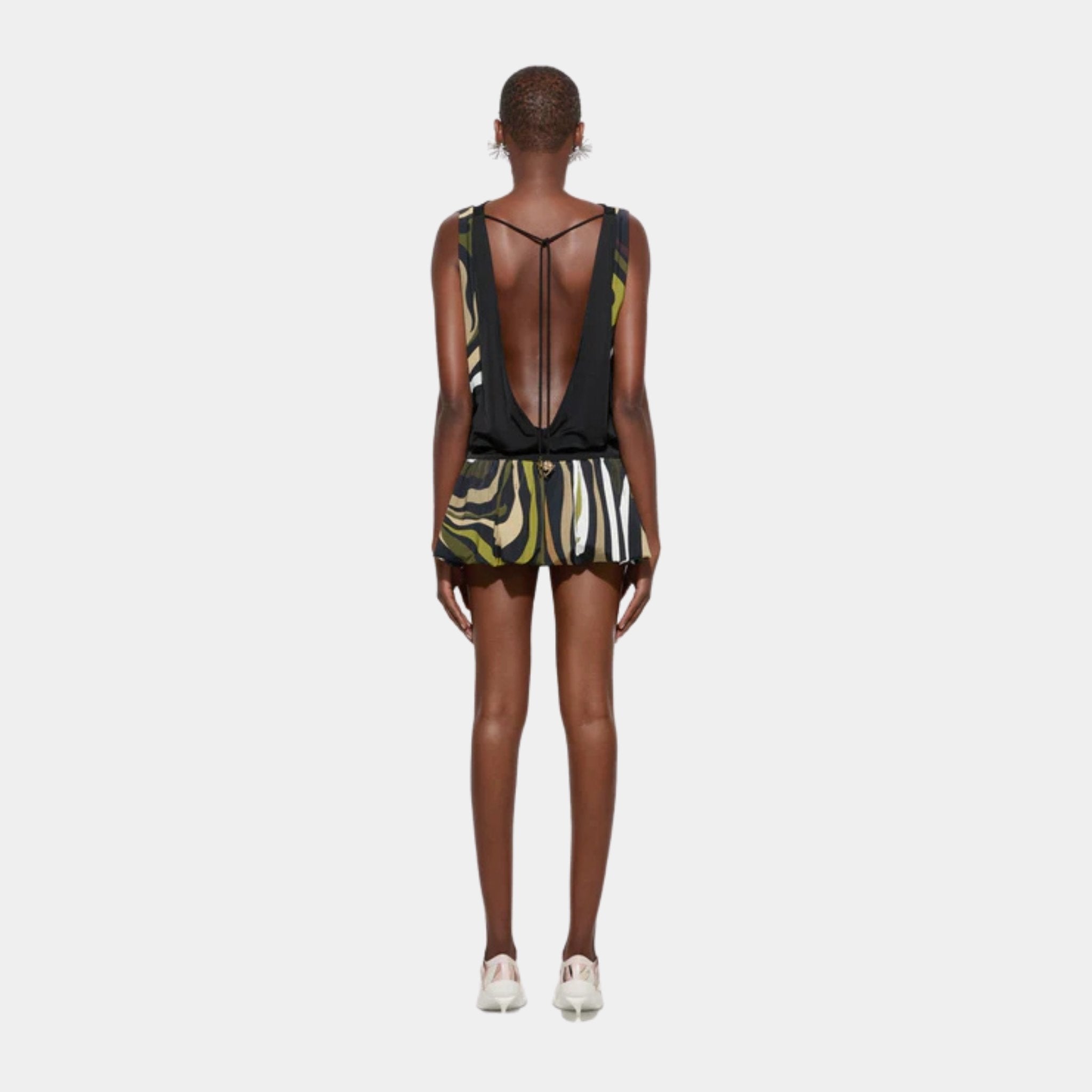Pucci Marmo Print Draped Mini Dress, Model
