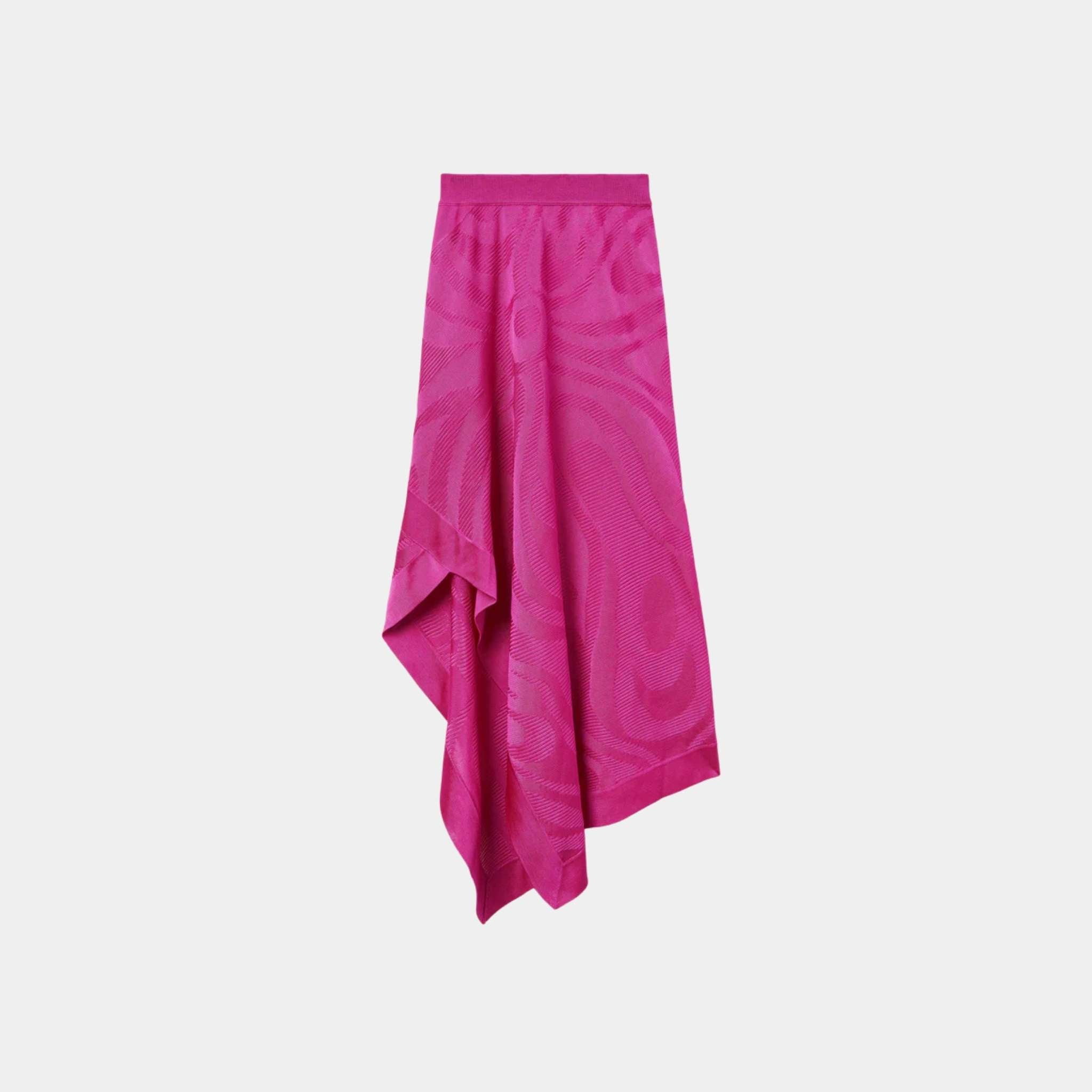Pucci Marmo Texture Flowing Skirt With Ribbed Waistband, Front