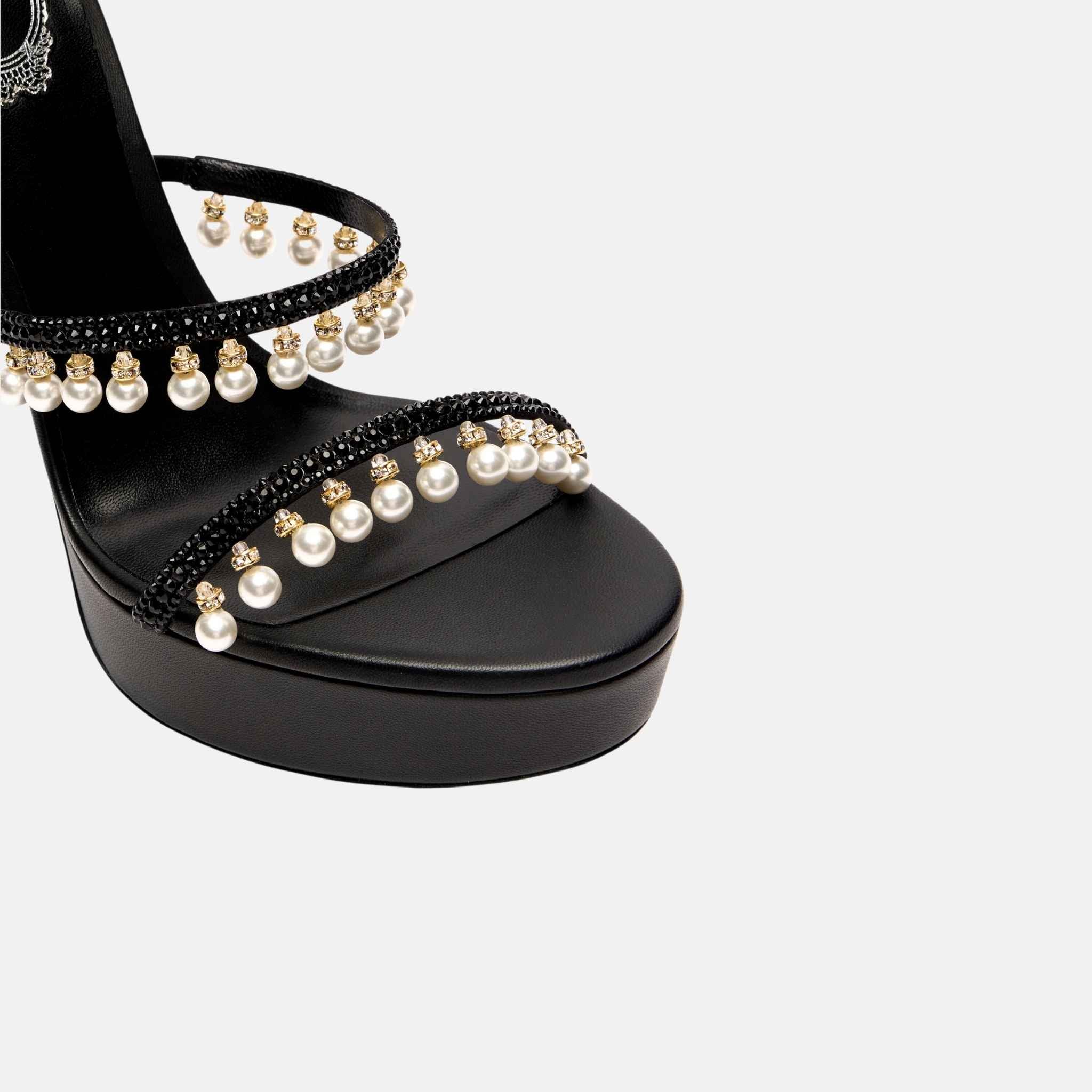 Rene Caovilla Chandelier Platform Sandal With Pearls 130, Close