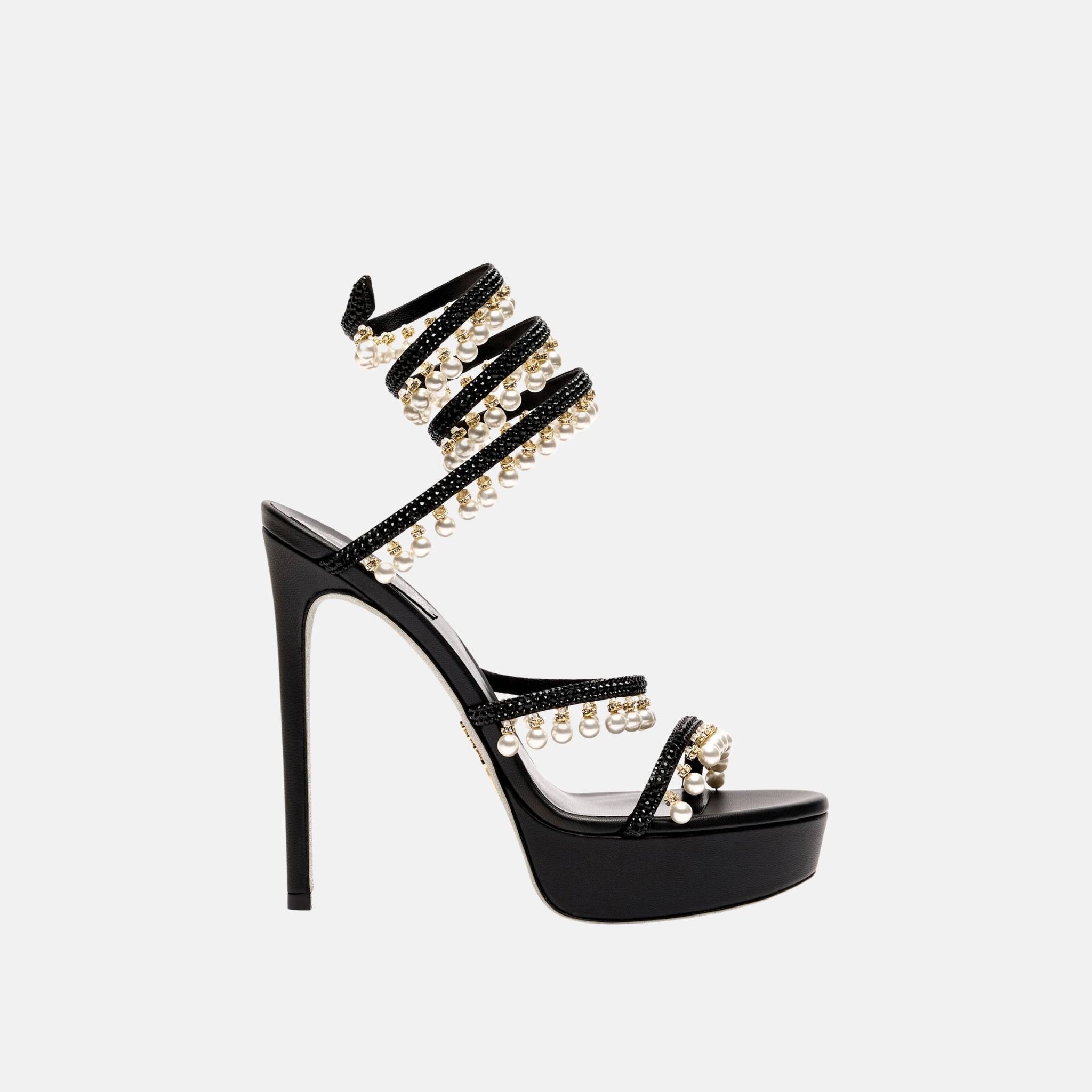 Rene Caovilla Chandelier Platform Sandal With Pearls 130, Side