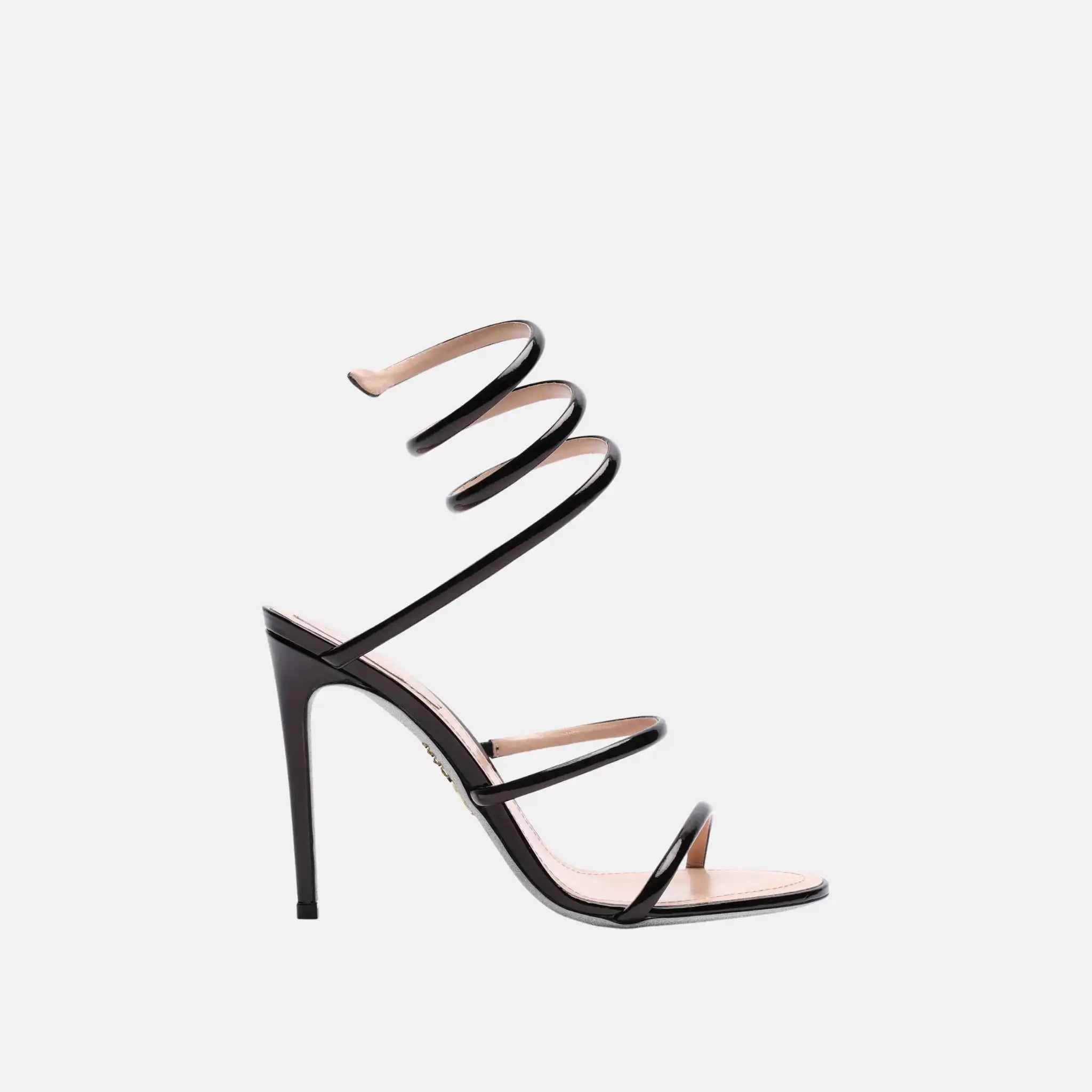 Rene Caovilla Cleo Metallic Sandal 105, Black, Side