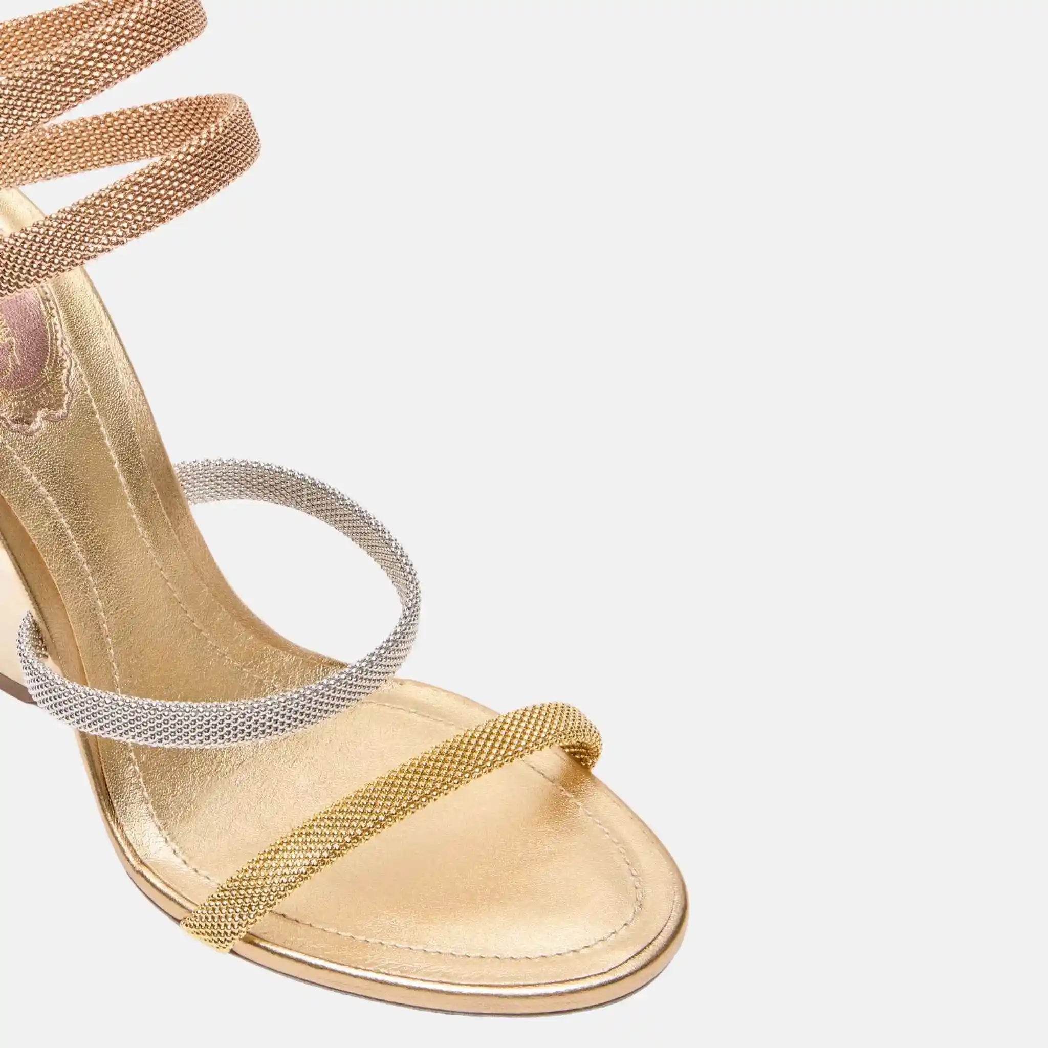 Rene Caovilla Trigold Symphony Sandal 105, Multicolor, Close