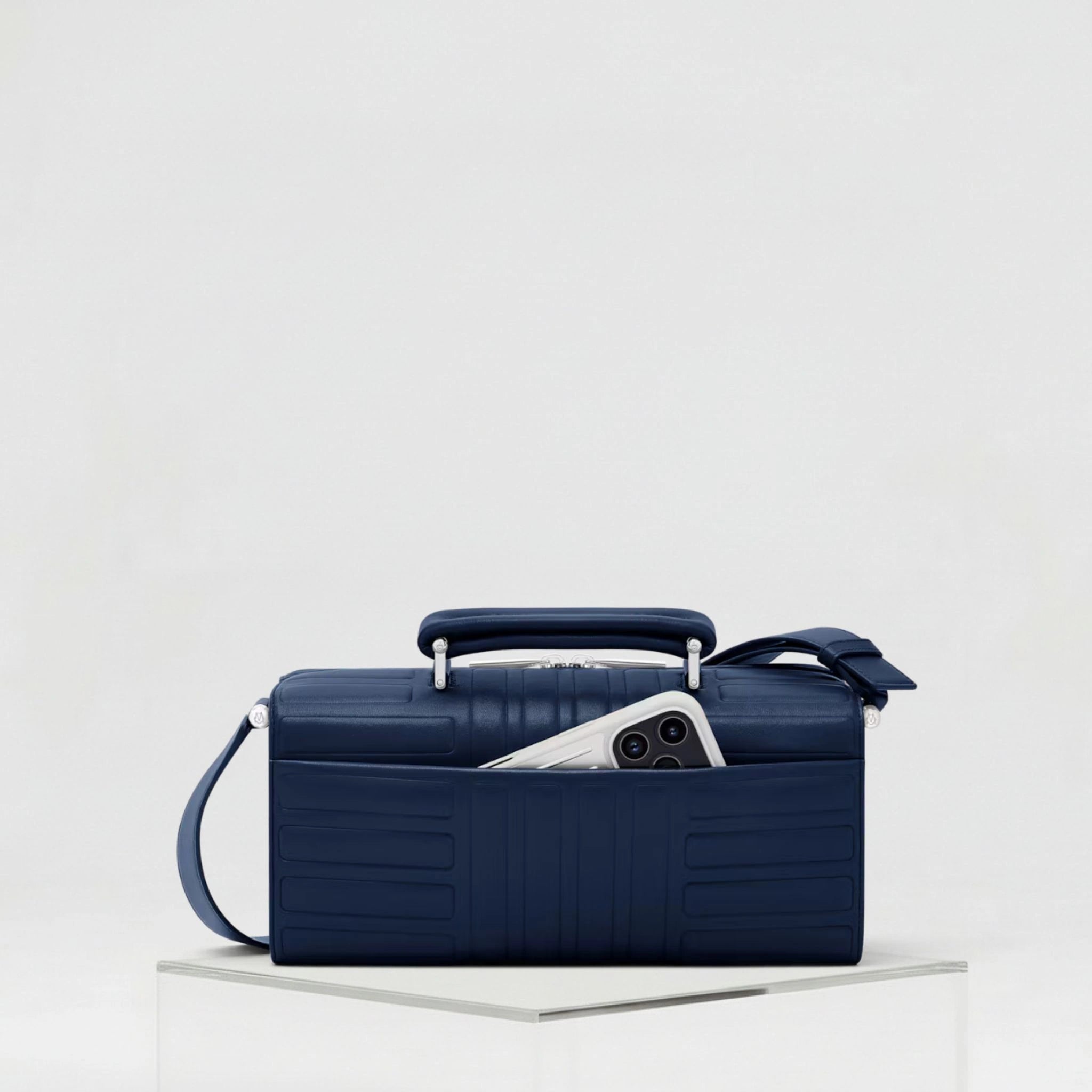Rimowa Groove Leather Cross Body Bag Large, Ink Blue