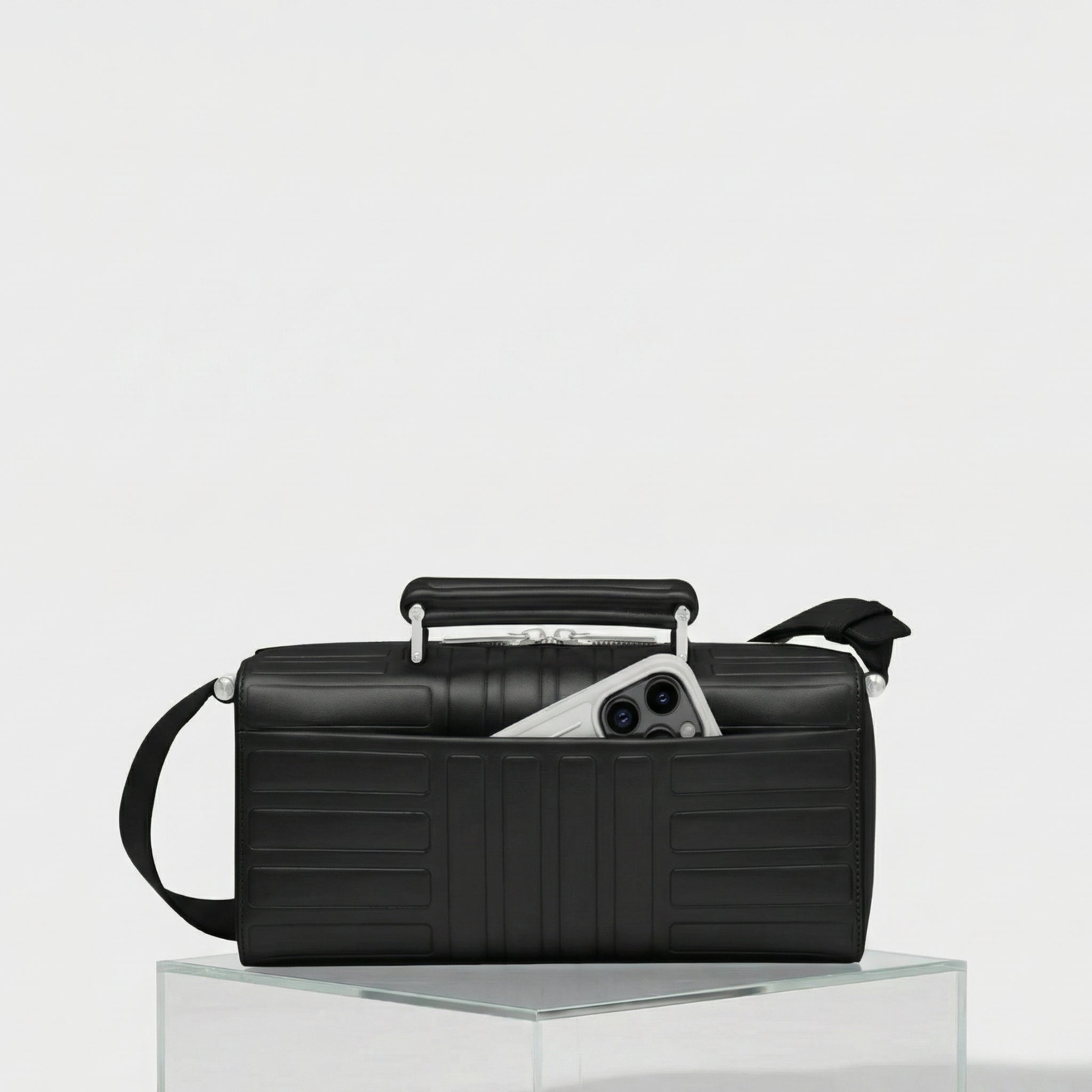 Rimowa Groove Leather Cross Body Bag Large, Black, Back